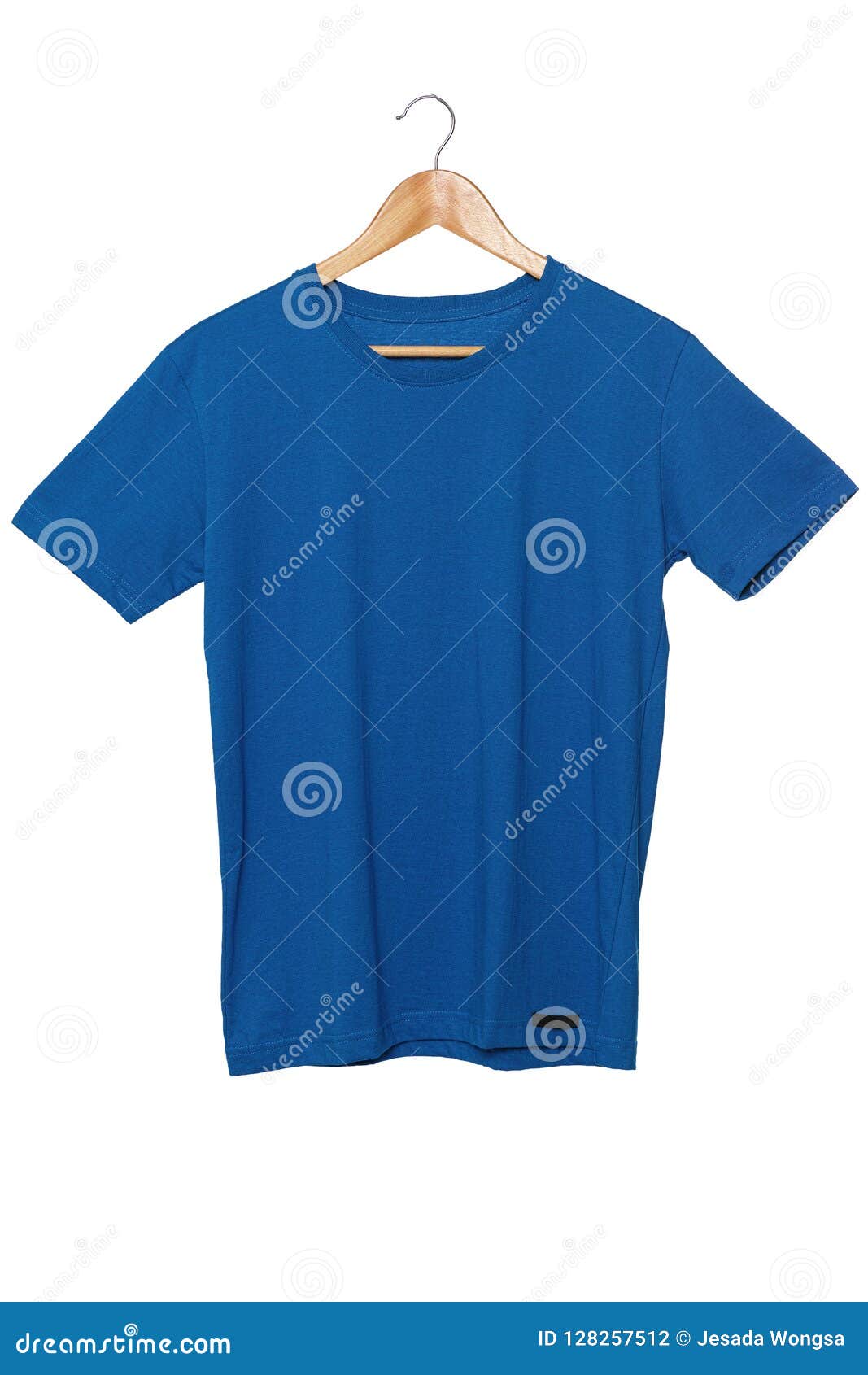 Download Blank Blue T-shirts Mock Up Hanging On White Background ...