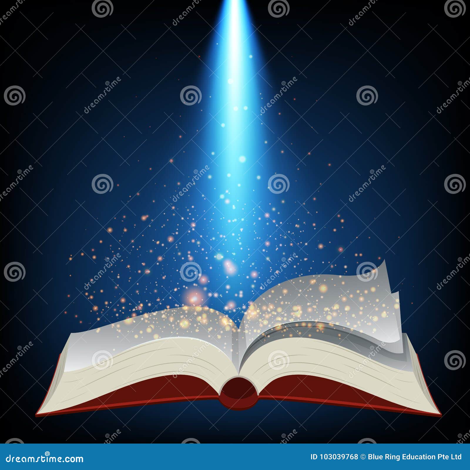 Blank Book with Bright Light Stock Vector - Illustration of wallpaper