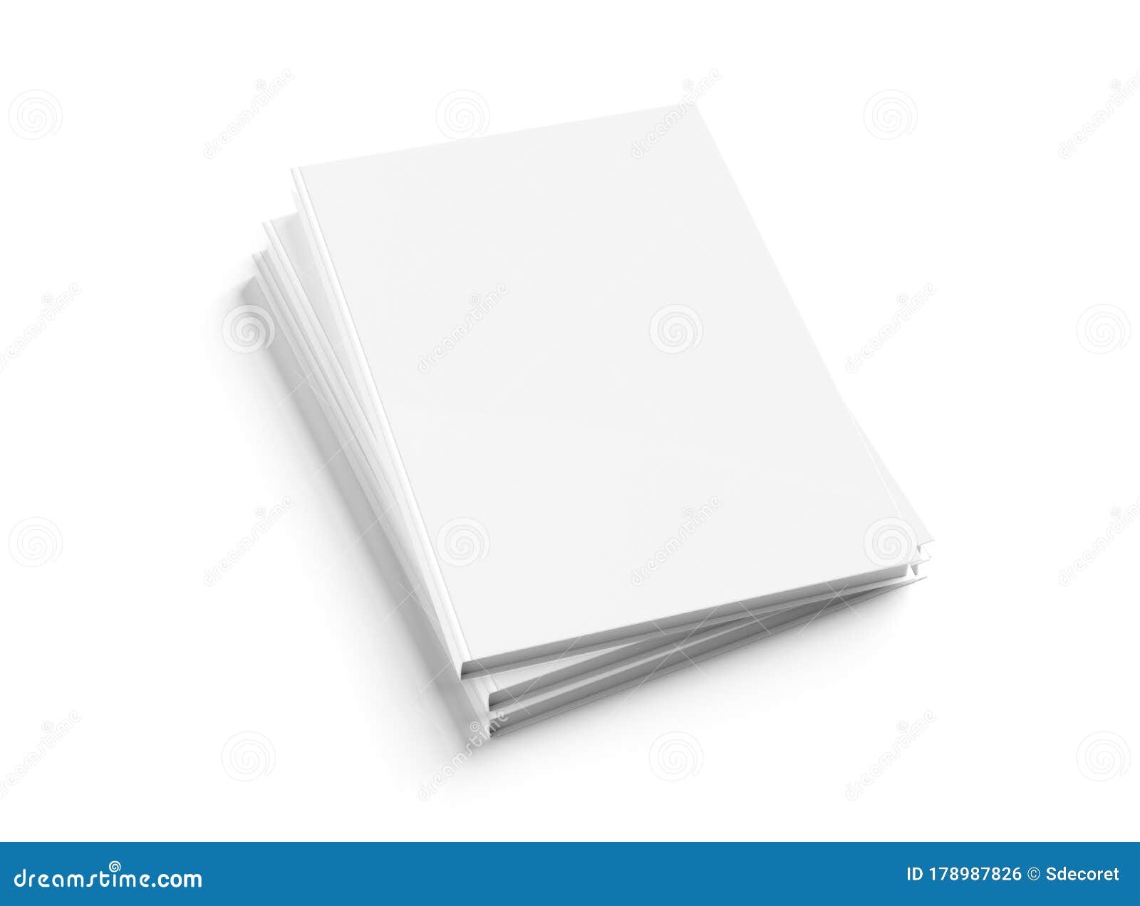 Blank A4 Book Hardcover Pile Mockup Isolated on White 3D Rendering Stock  Illustration - Illustration of pile, isolated: 178987826