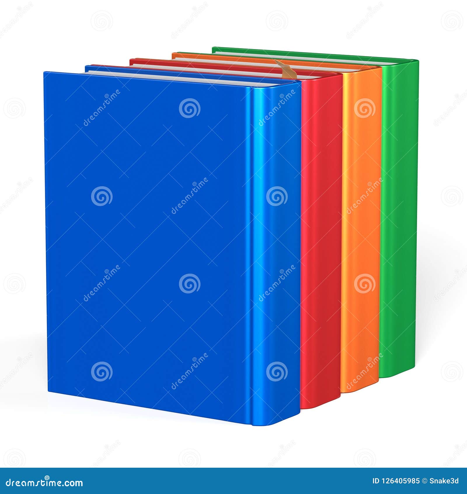 Blank Books Four Textbooks Educational Bookshelf Reading Stock ...