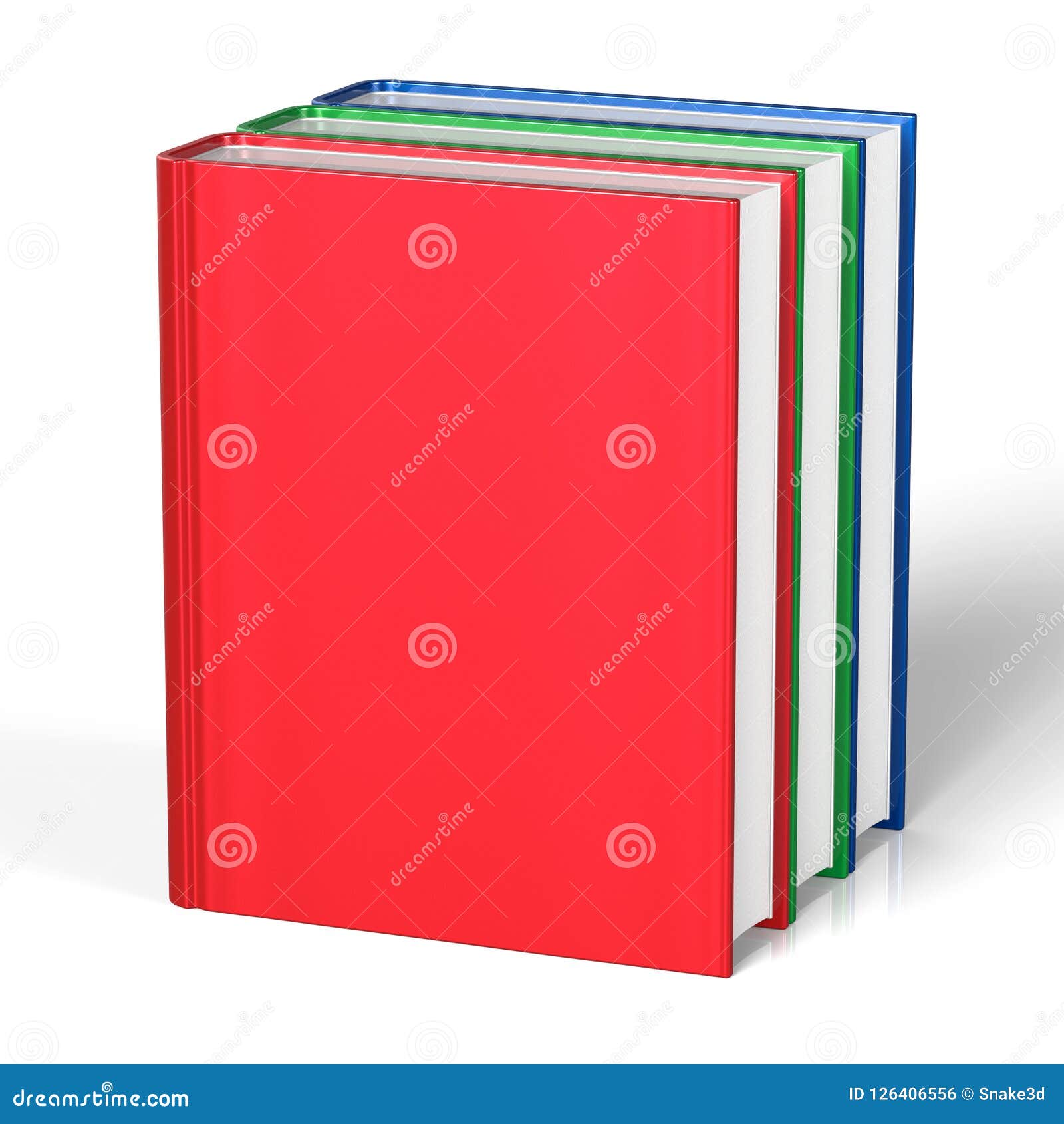 Blank Books Three Red Green Blue Cover Standing Empty Stock ...