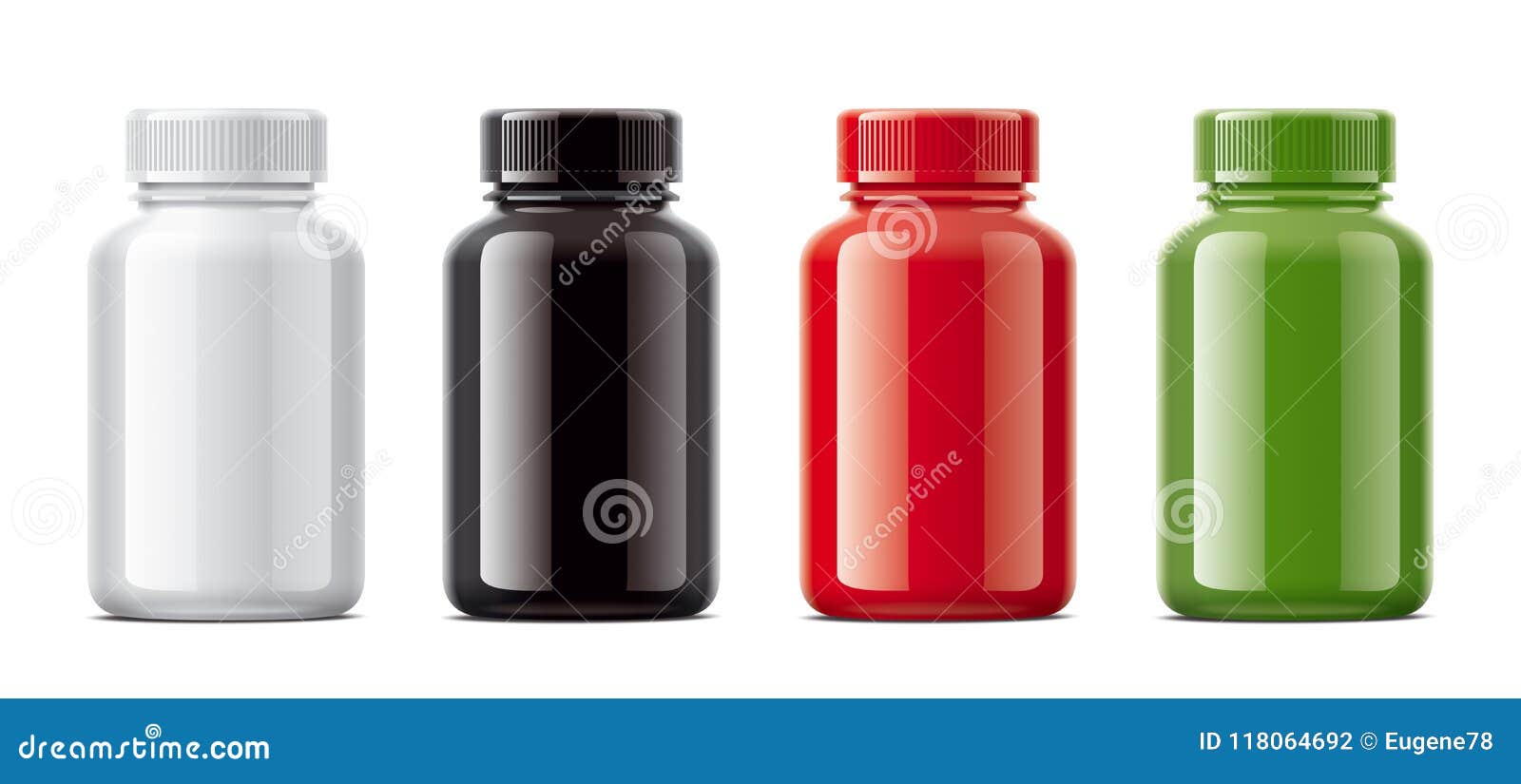 blank bottles mockups for pills or other pharmaceutical preparations.