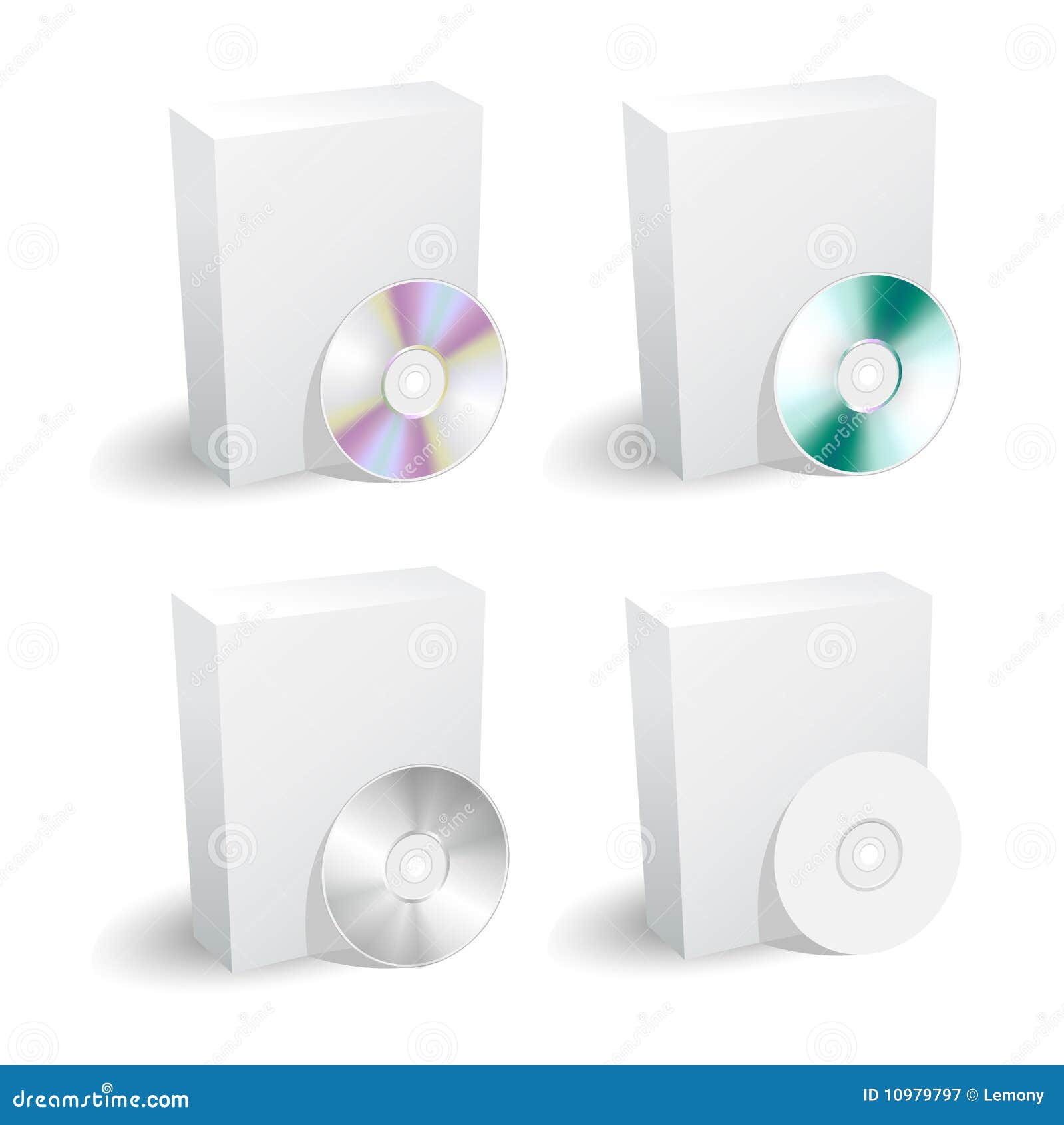 Blank Box and Dvd Collection Stock Illustration Illustration of