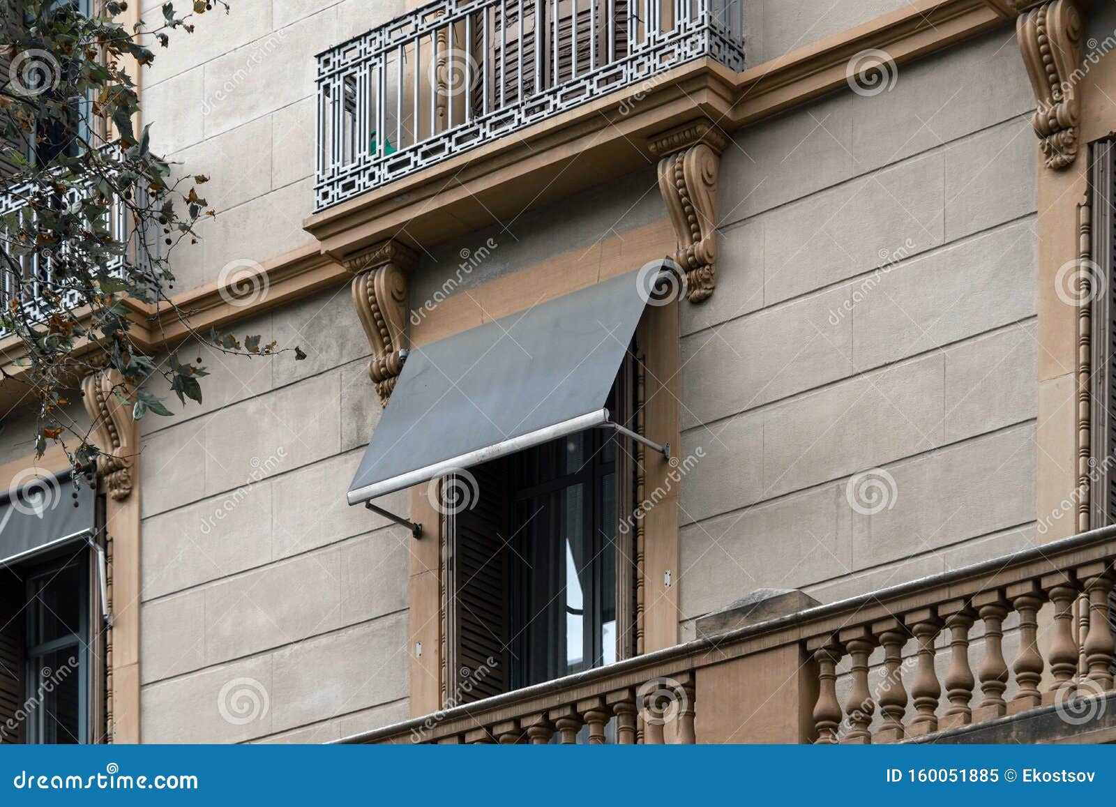 Download Blank Brown Black Awning Over Cafe Windows Mockup. Empty Awning Mounted On The Ancient Wall In ...