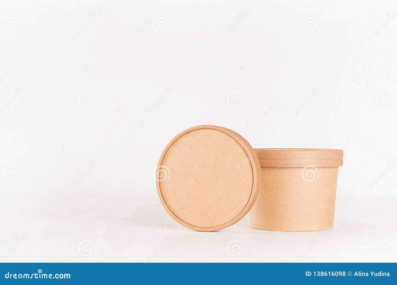Download Blank Brown Paper Bowl And Cap For Food Takeaway On Solf ...