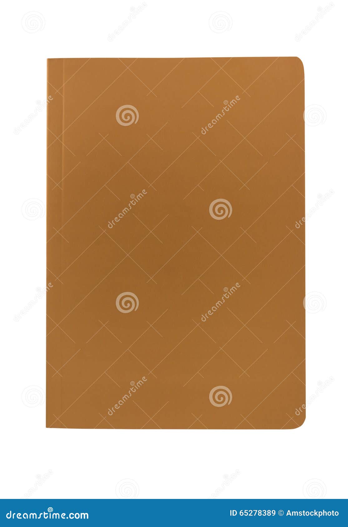 Blank Brown Paperback Book Cover Isolated On White Background Stock