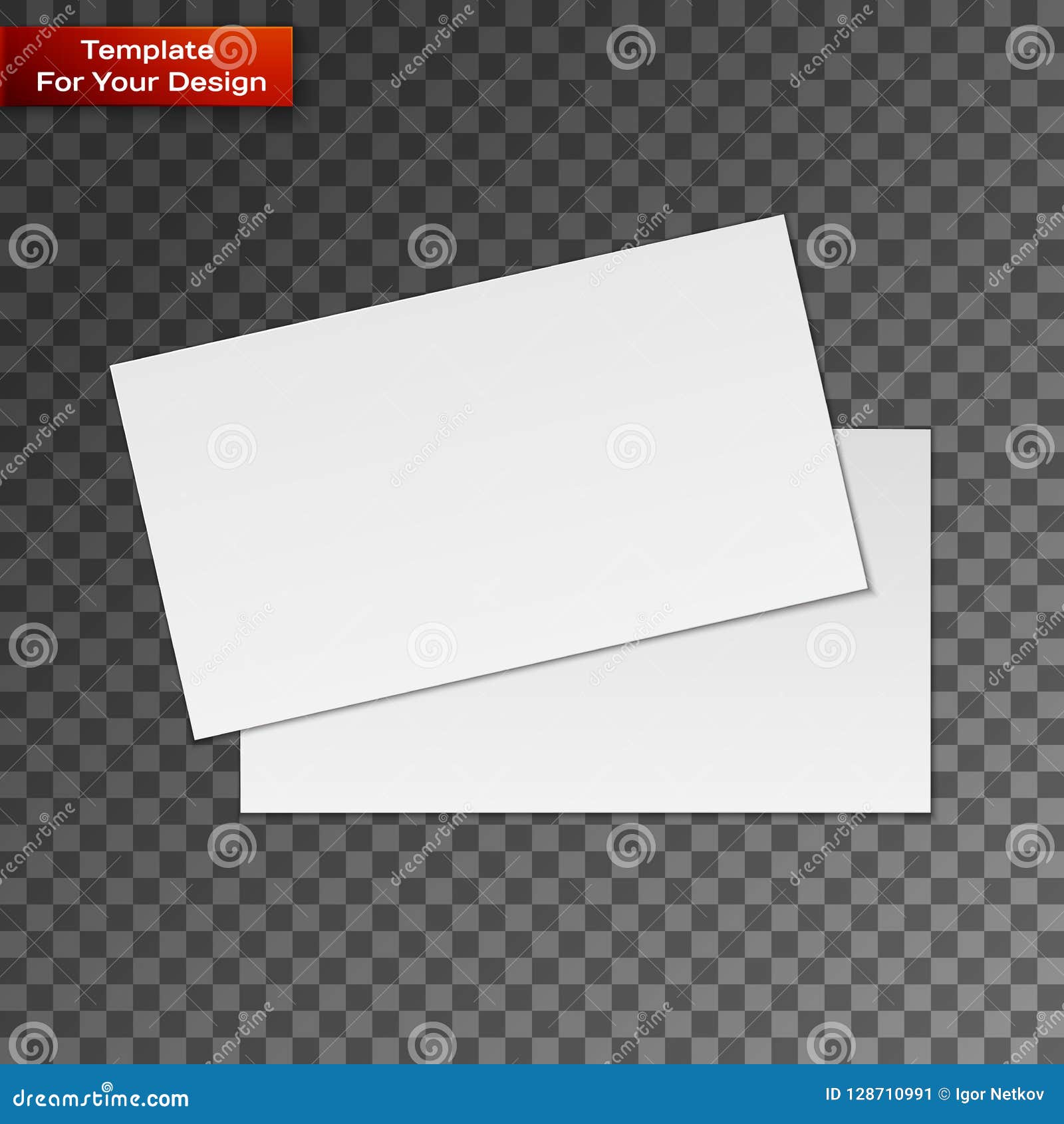 Blank Business Cards on Transparent Background Stock Vector With Regard To Plain Business Card Template