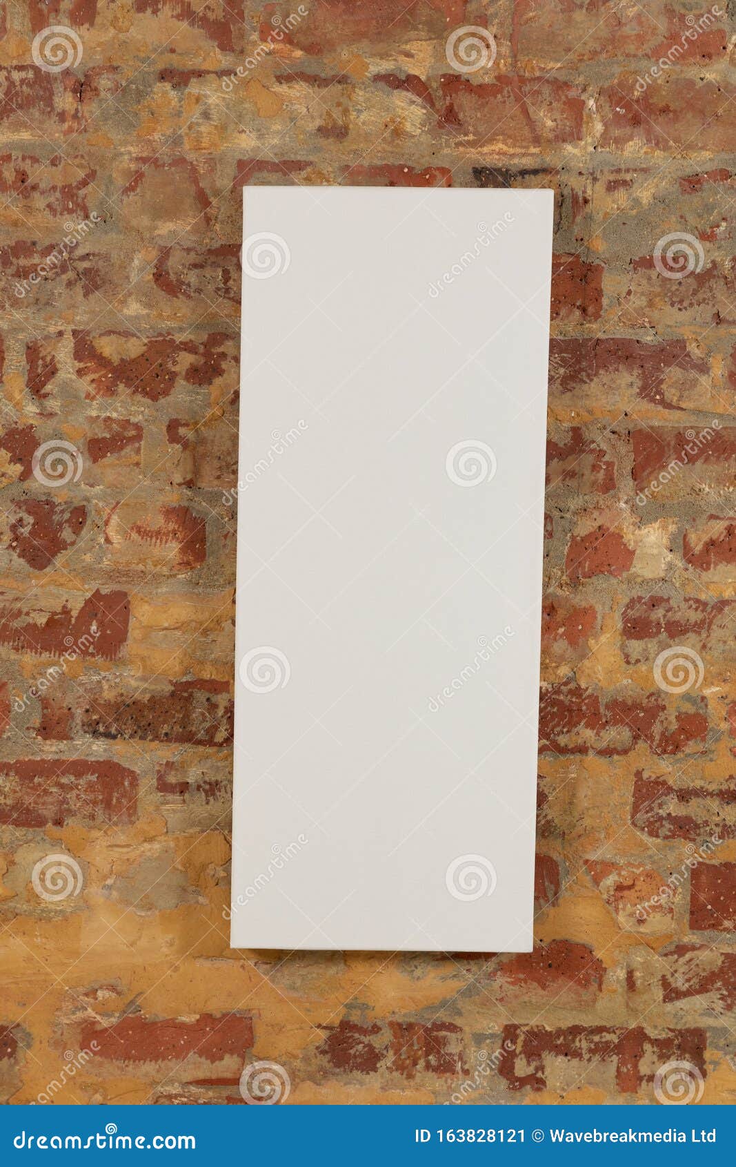 Blank Canvas and Brick Wall Stock Image Image of wall, frame 163828121
