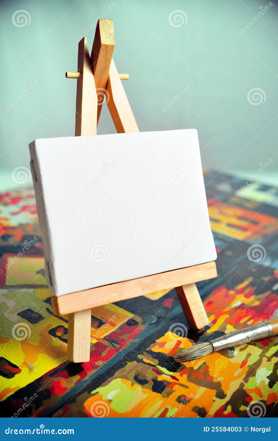 Mini Painting On An Easel On A Light Background At An Angle Stock Photo -  Download Image Now - iStock