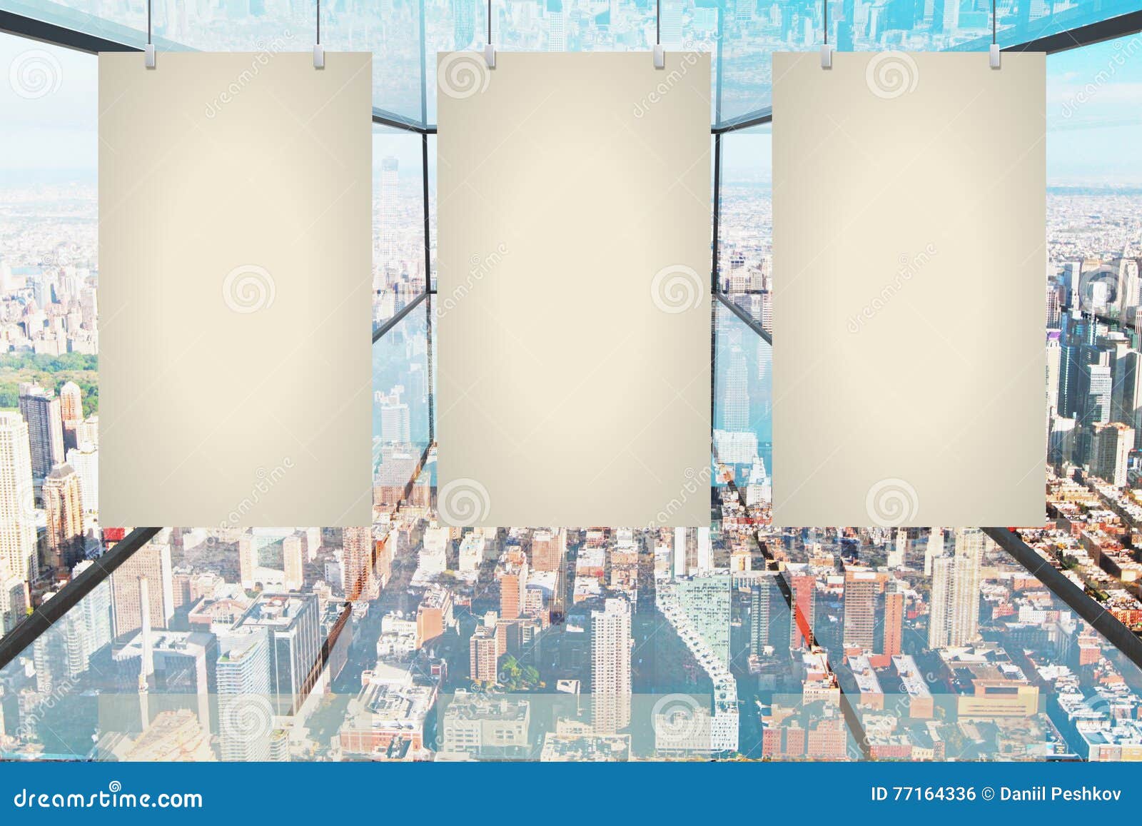 blank canvas in glass room