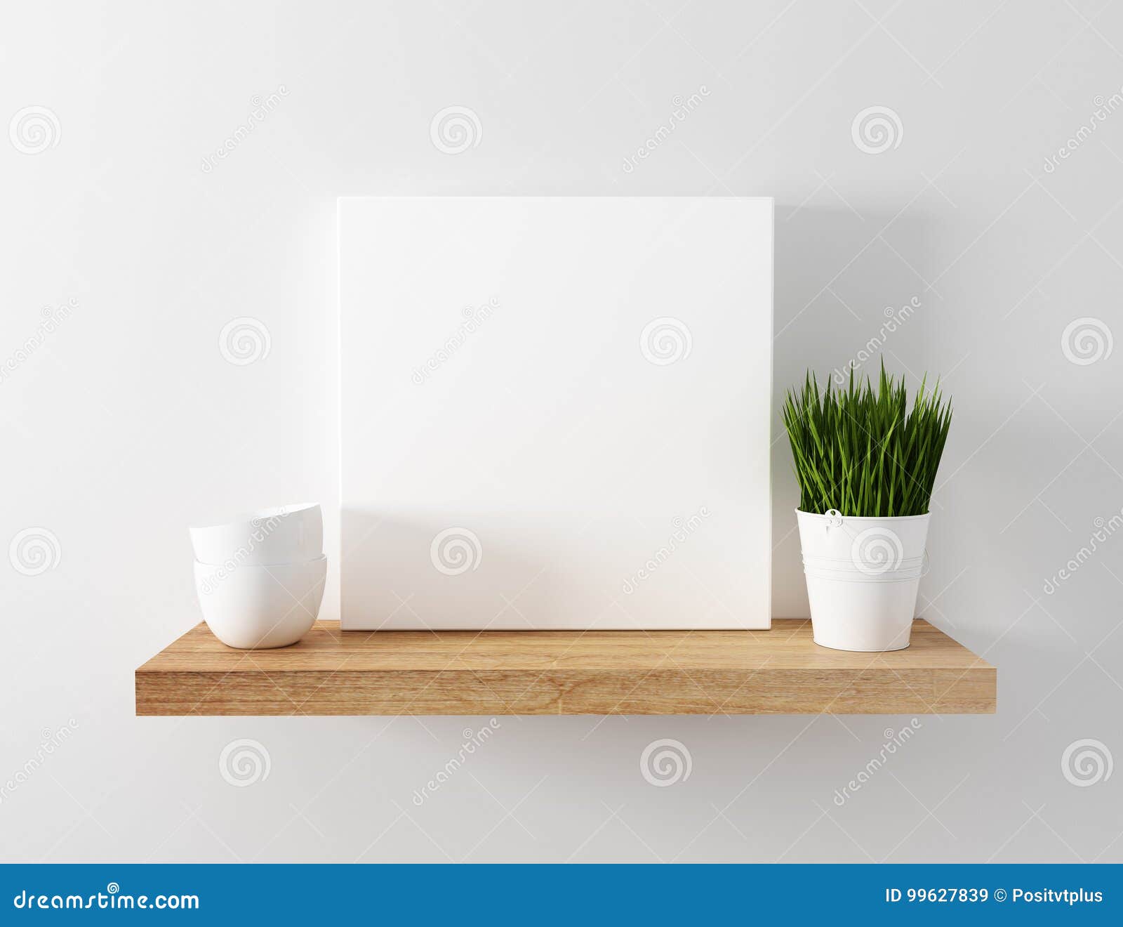 blank canvas mockup floating shelf