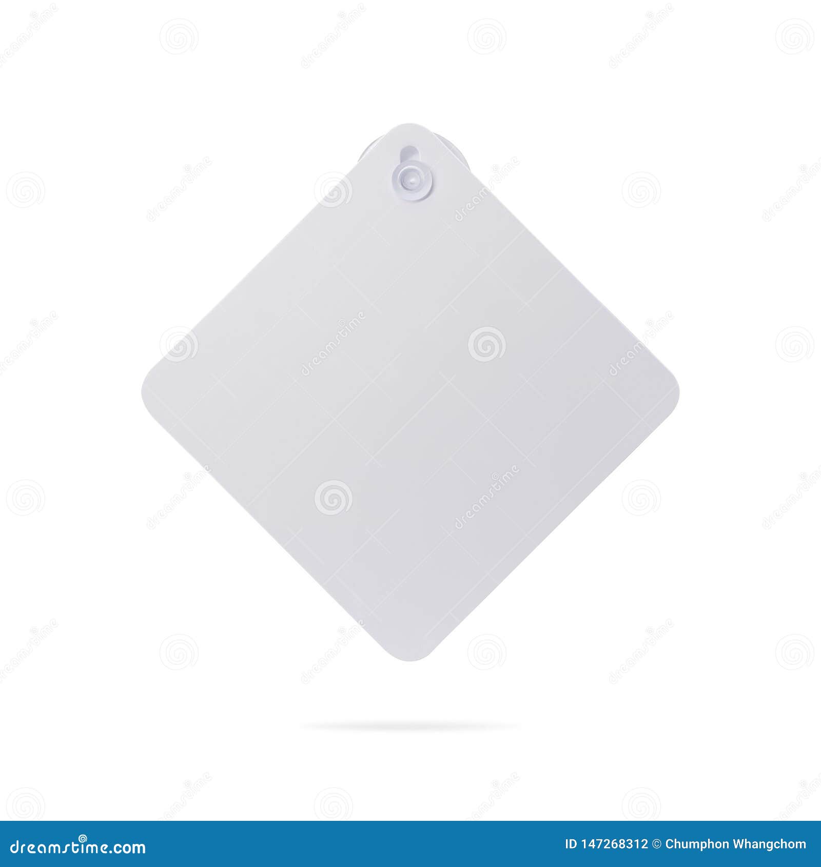 blank car sign  on white background. square label or empty traffic board for your .  clipping path or cut out