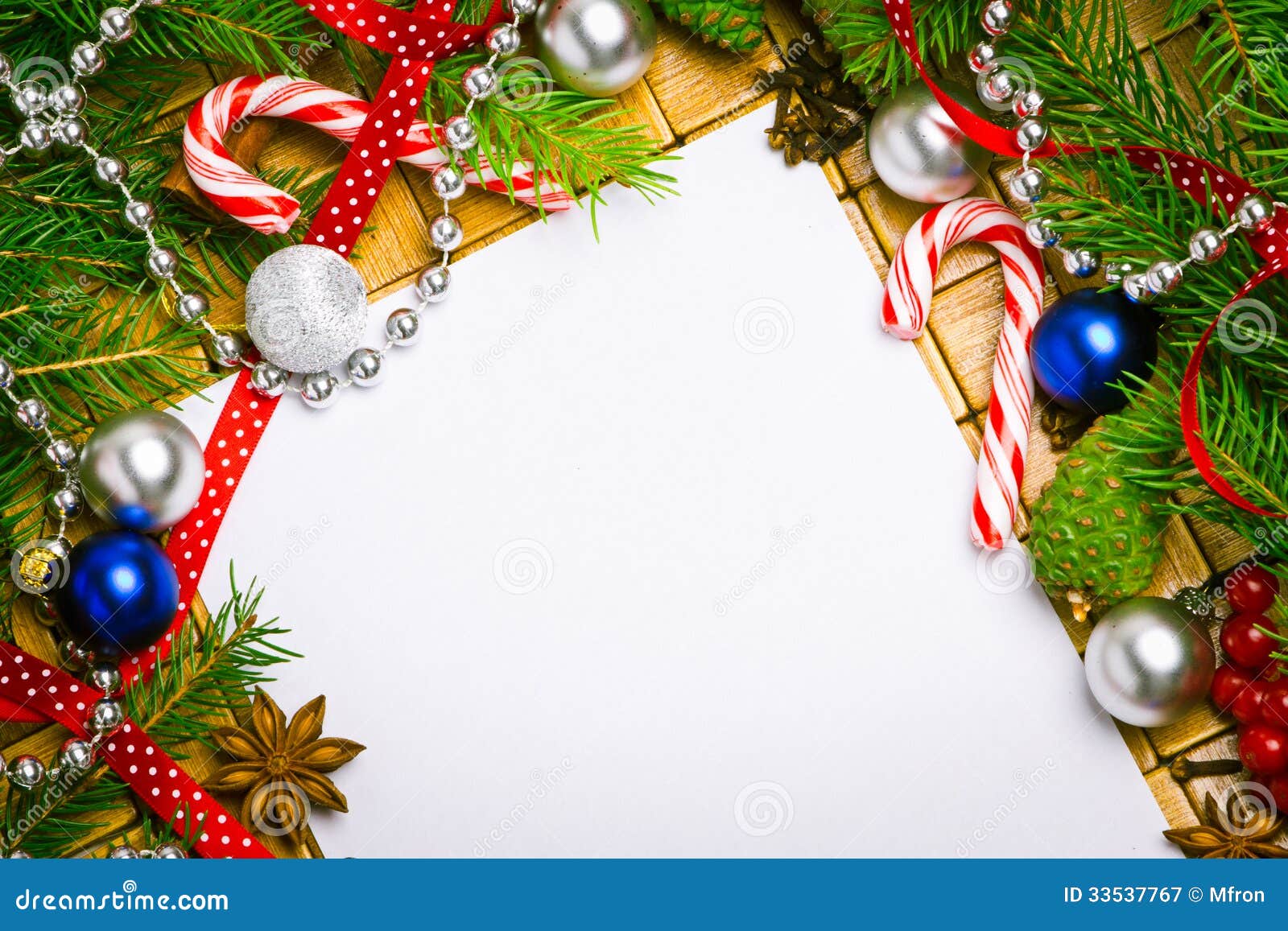 Blank Card for Christmas Greetings Stock Image - Image of cinnamon ...