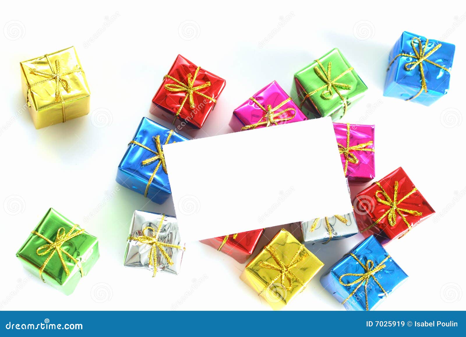 Blank card on gifts stock image. Image of card, business 7025919