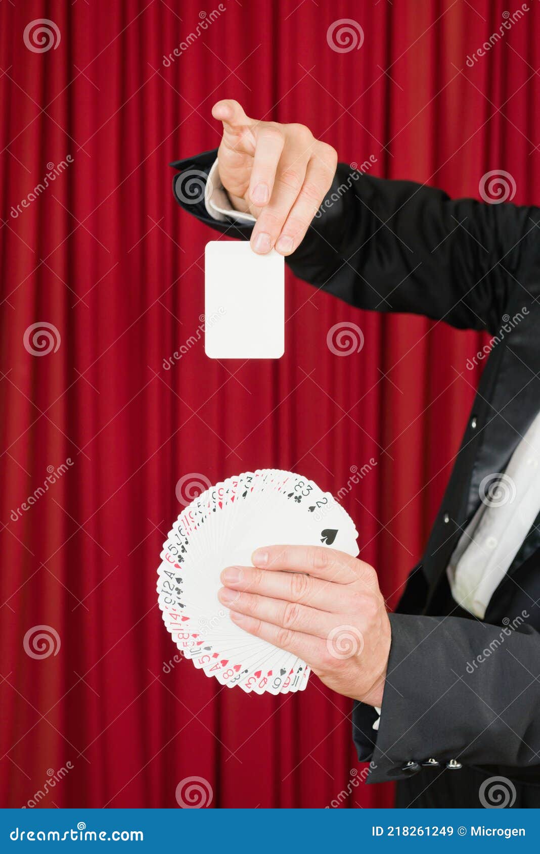 Blank card trick stock image. Image of performance, focus 218261249