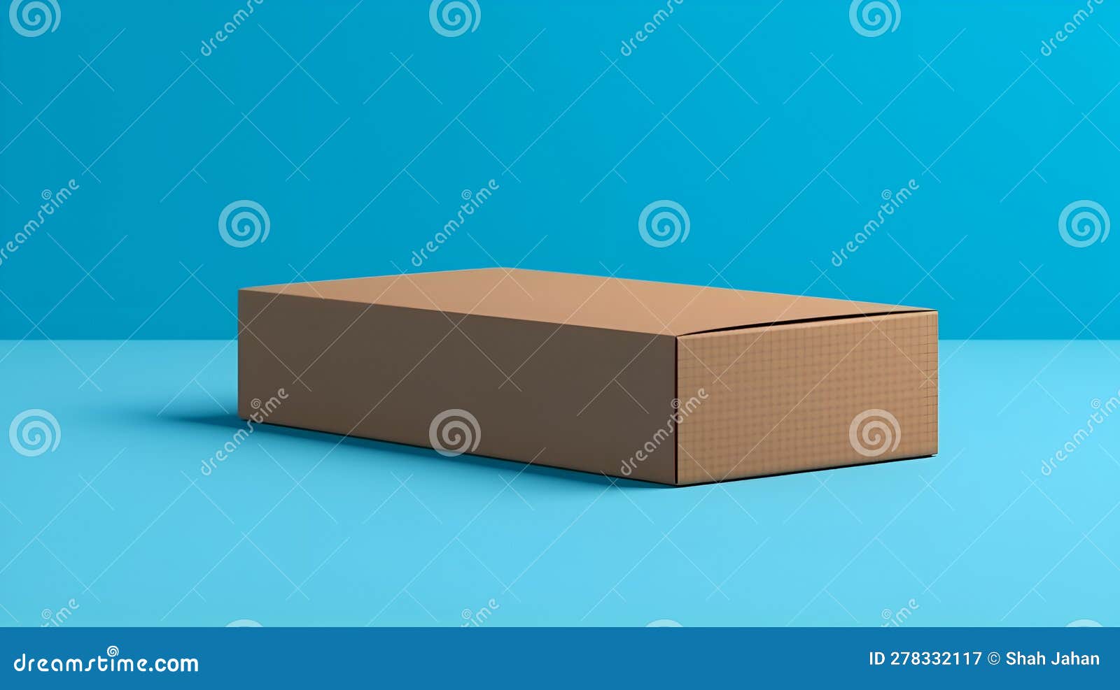 Blank Cardboard Box Blue Background Stock Illustration Illustration