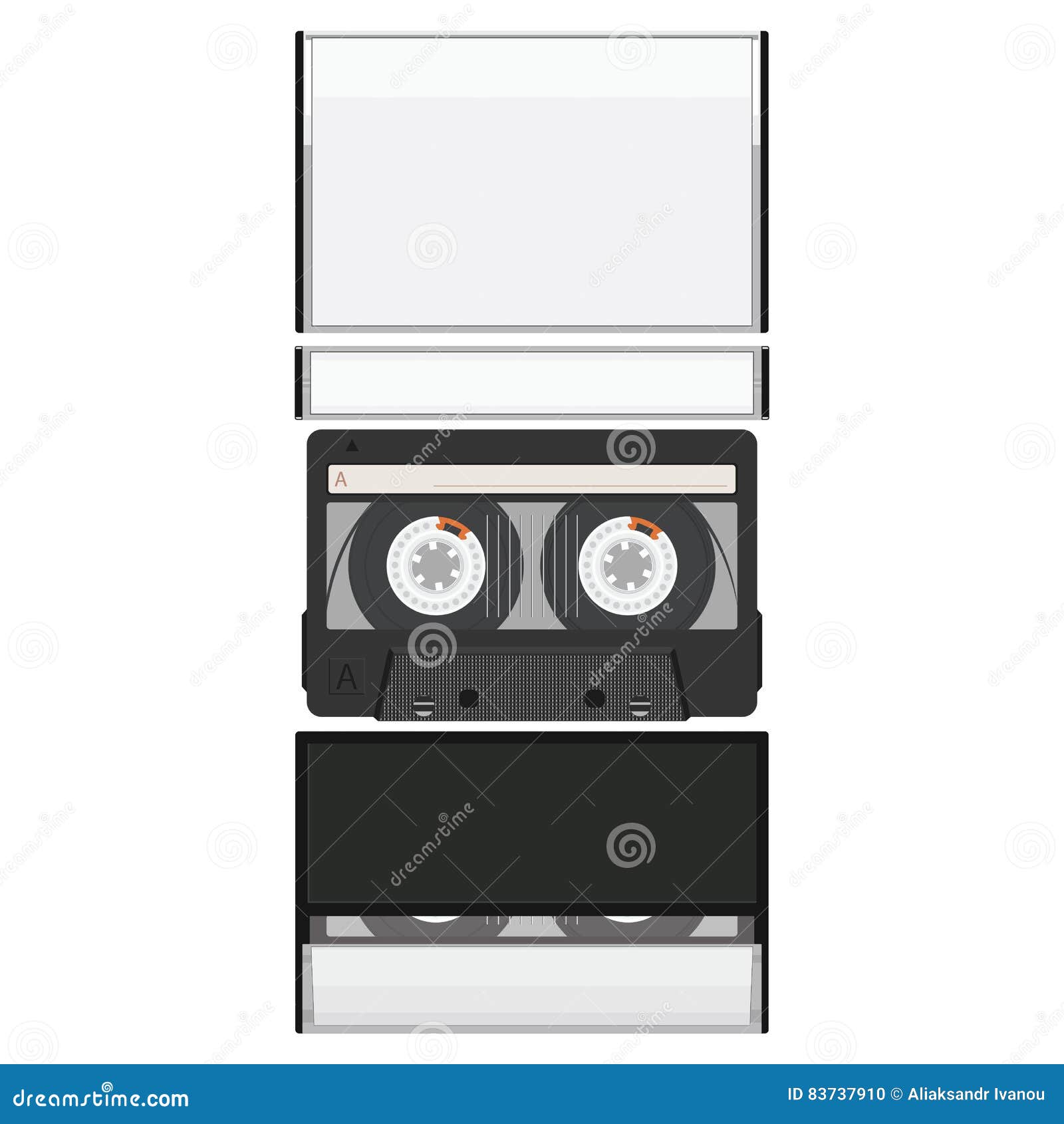 Download Blank Cassette Tape Box Design Mockup. Stock Vector - Illustration of equipment, case: 83737910