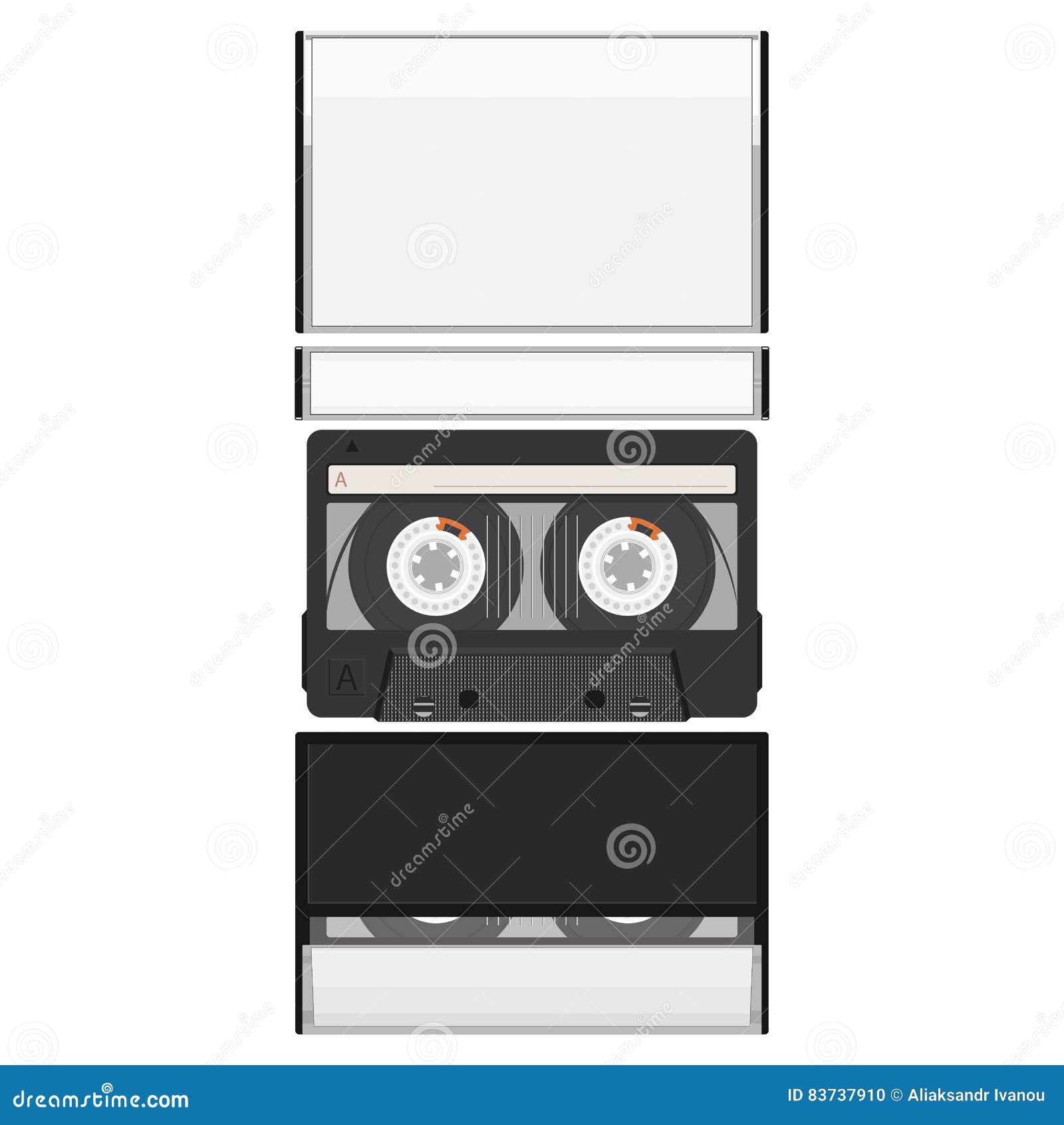 Download Blank Cassette Tape Box Design Mockup. Stock Vector ...