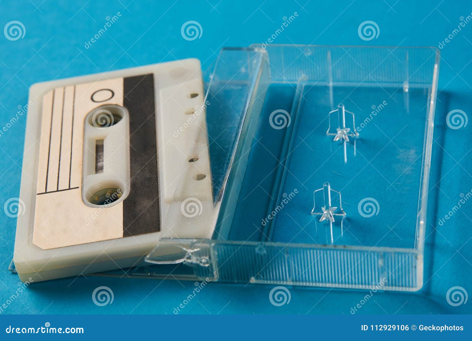 Blank cassette tape box design mockup, isolated.Vintage cassete