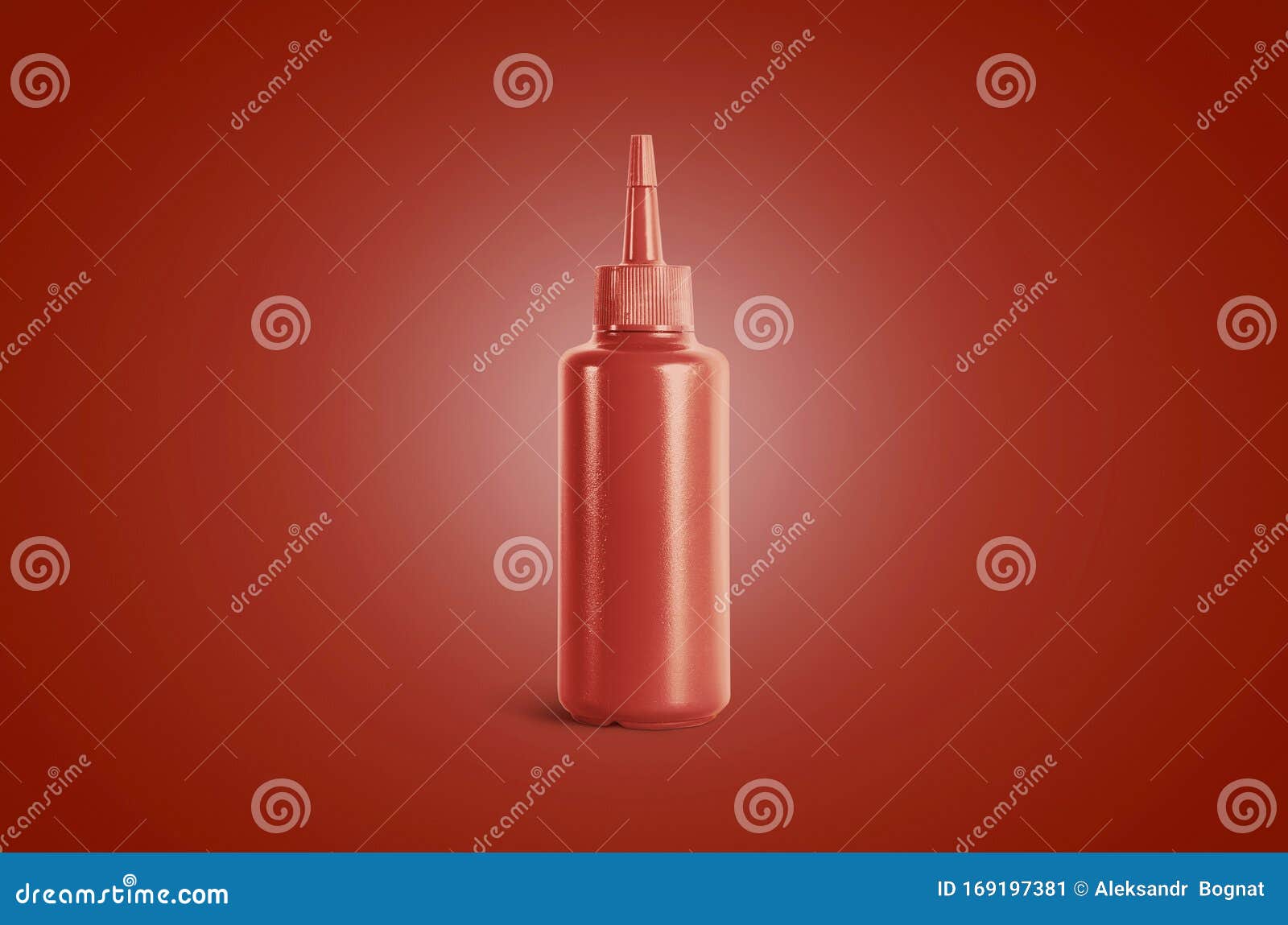 Blank Catsup Squeeze Sauce Bottle Mockup, Red Background Stock Image - Image of plastic, bottle ...