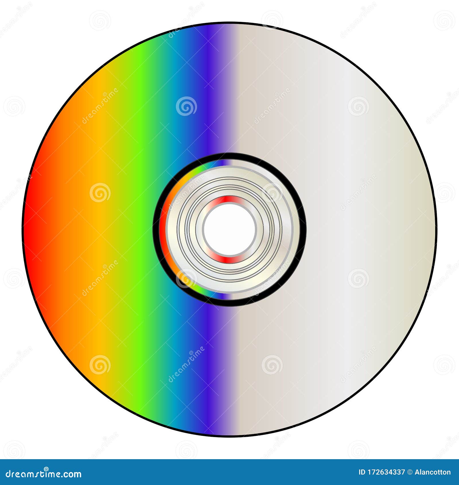 Blank CD Disc with Rainbow stock vector. Illustration of reflection