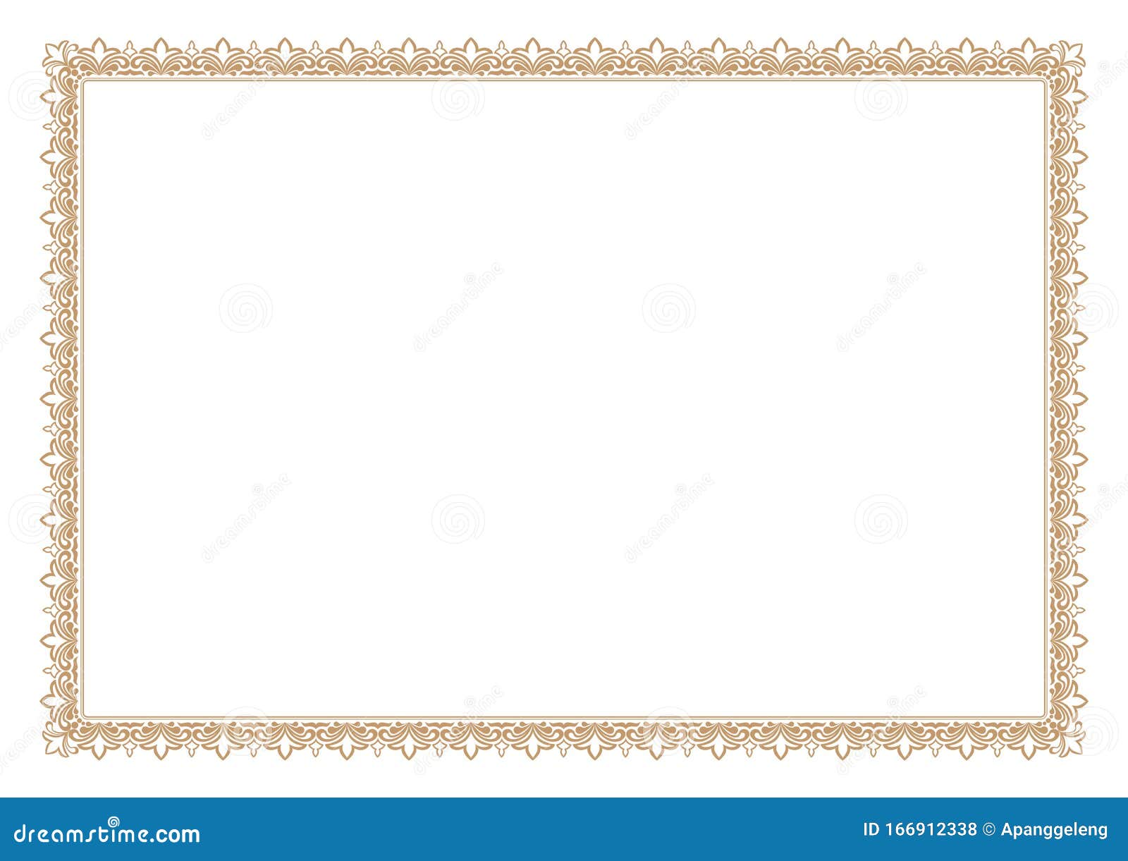 Download Blank Certificate Border, Ready Add Text, In Gold Color ...