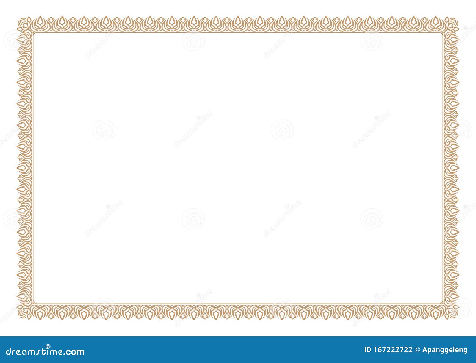 Download Blank Certificate Border, Ready Add Text, In Gold Color ...