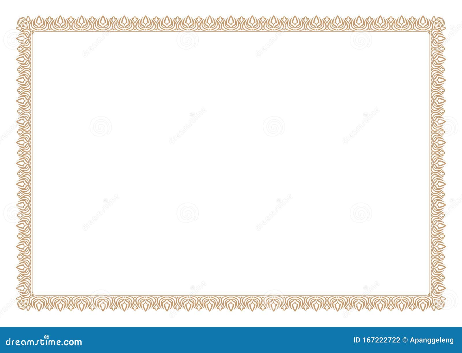 Download Blank Certificate Border, Ready Add Text, In Gold Color ...