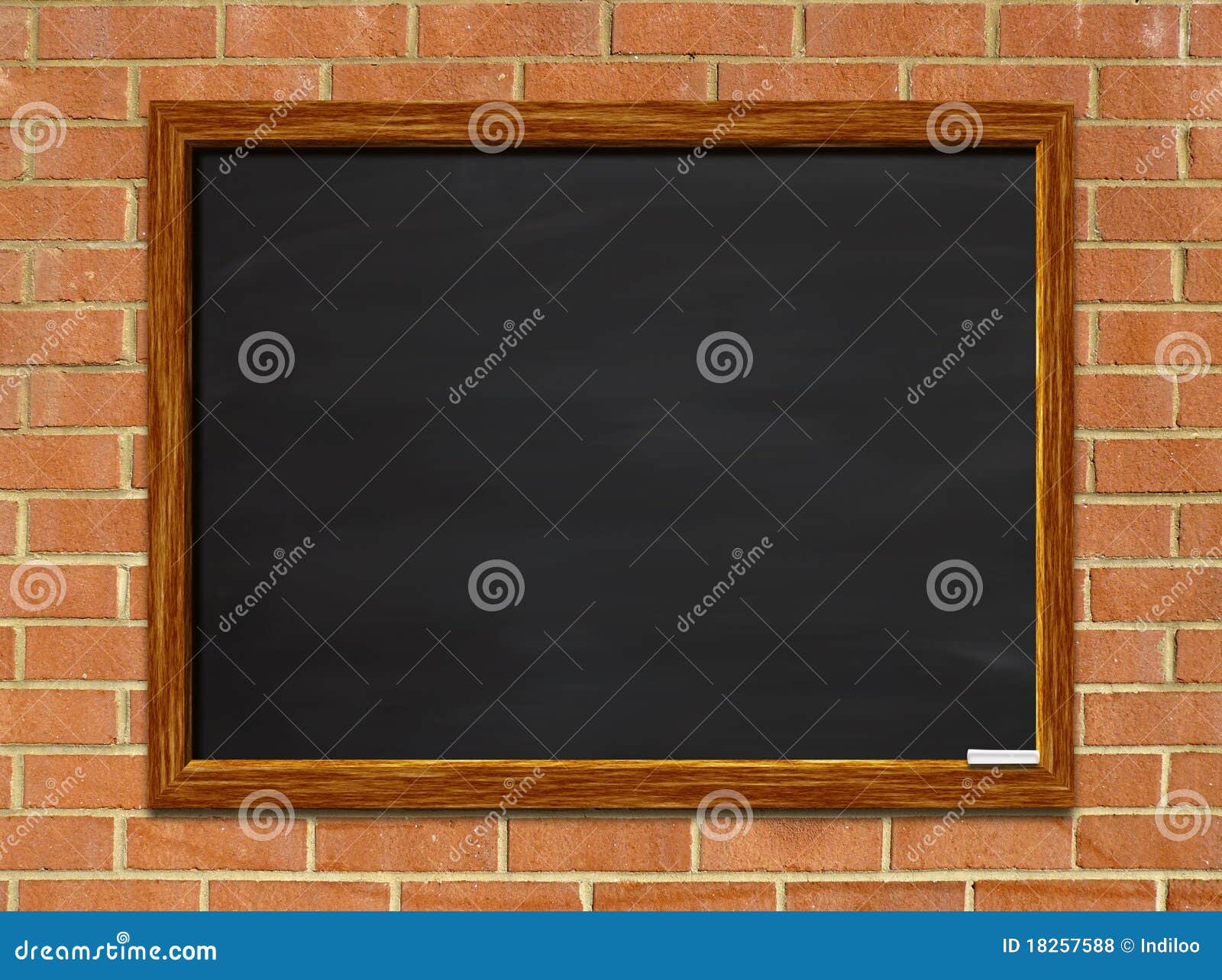 Blank chalkboard on brick stock photo. Image of framed 18257588