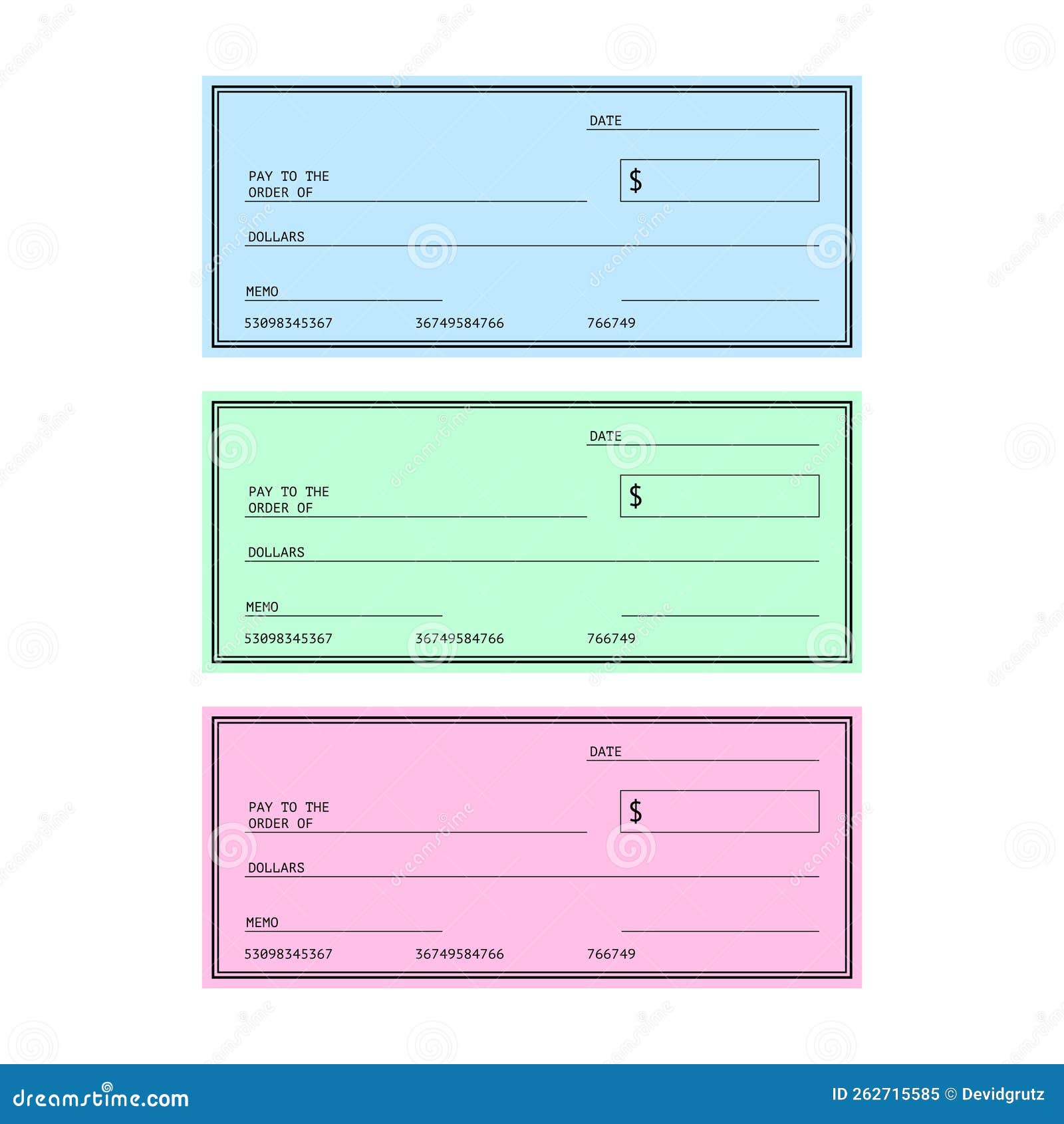 Blank Check. Financial Payment. Chequebook Template. Vector Stock ...