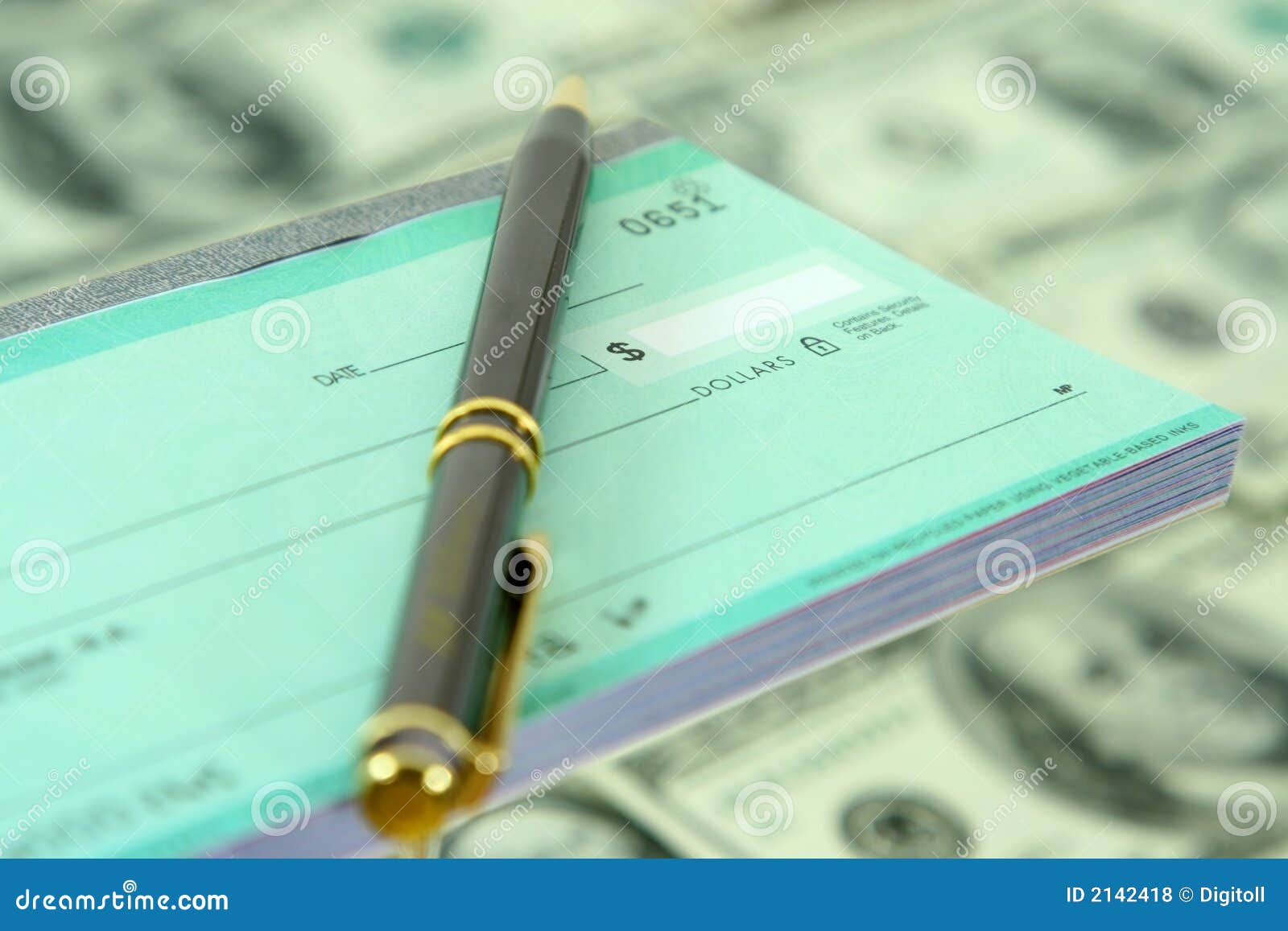 Blank Check and Pen stock photo. Image of closeup, billing 2142418