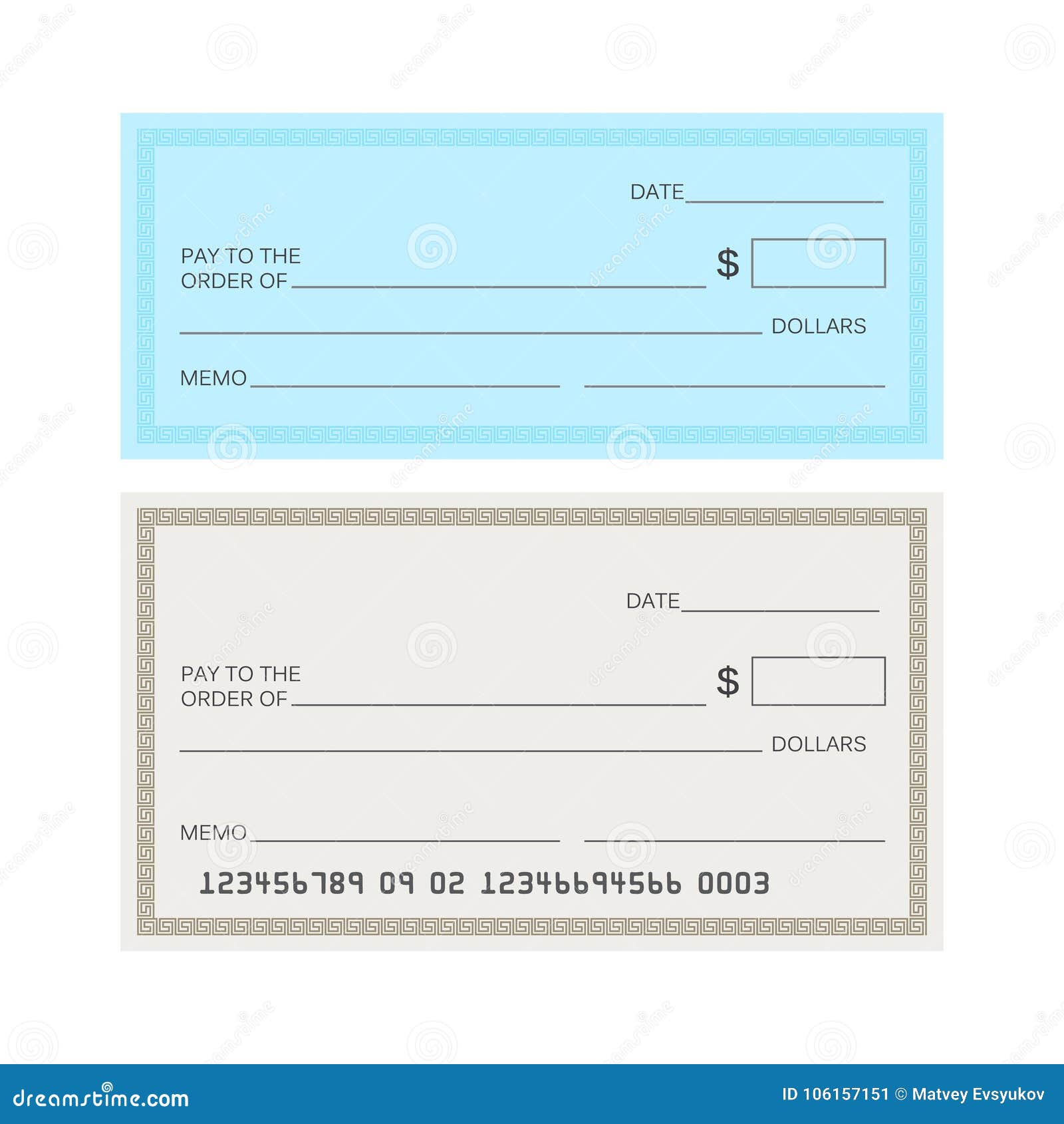 Blank Check Template. Check Template Stock Illustration - Illustration ...