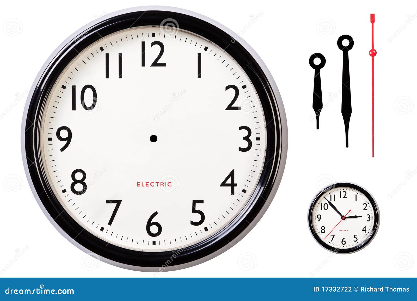 blank clock face and hands