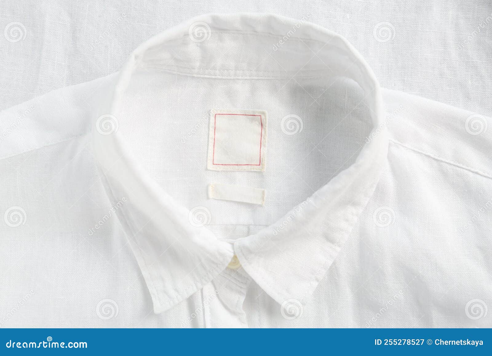 Blank Clothing Labels on White Shirt, Top View Stock Image Image of