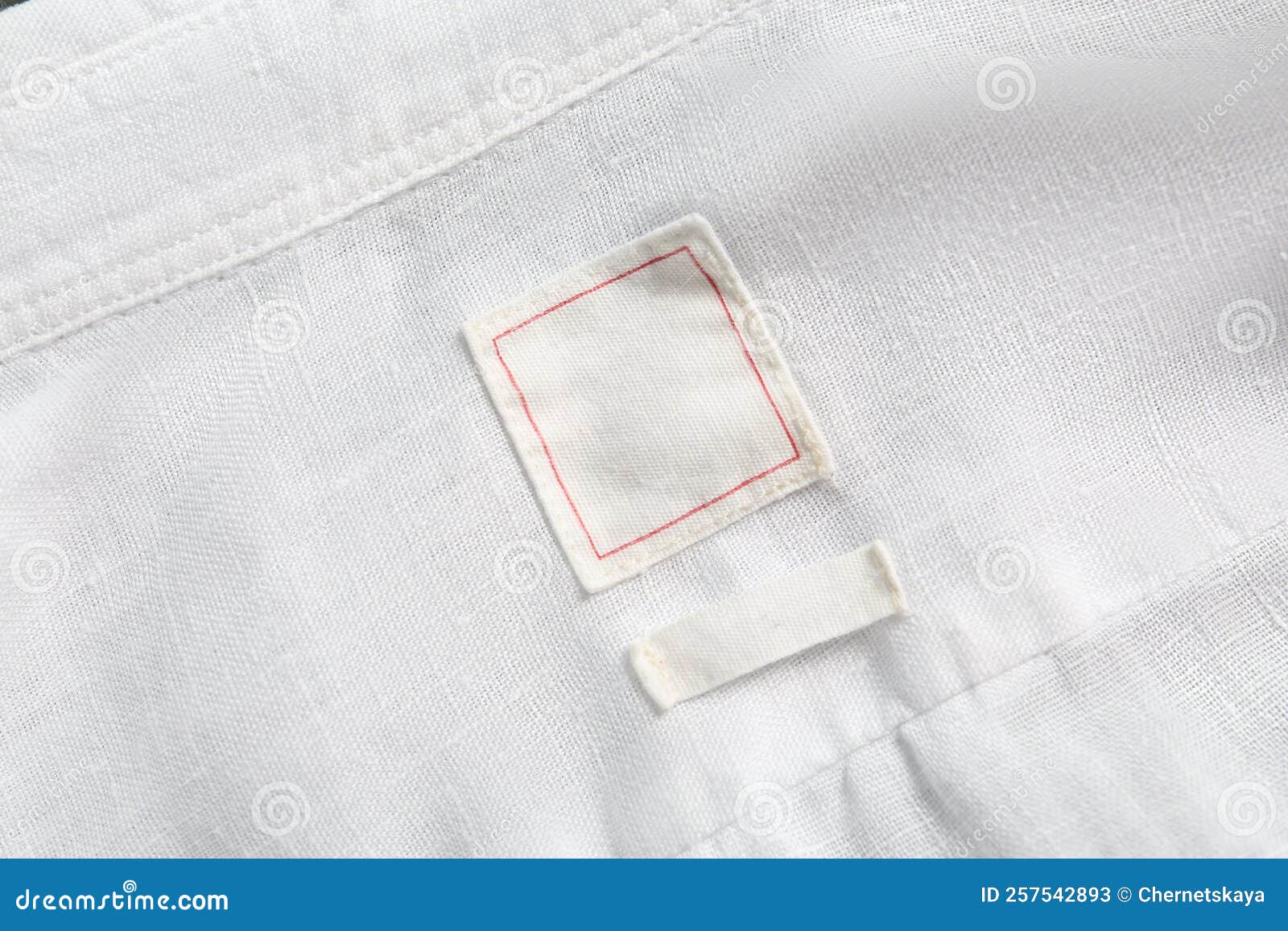 Blank Clothing Labels on White Shirt, Top View Stock Image Image of