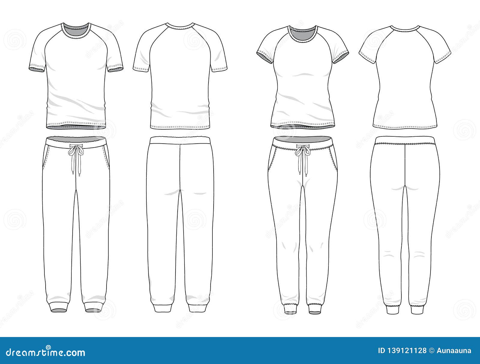 Blank clothing templates. stock vector. Illustration of blank - 139121128