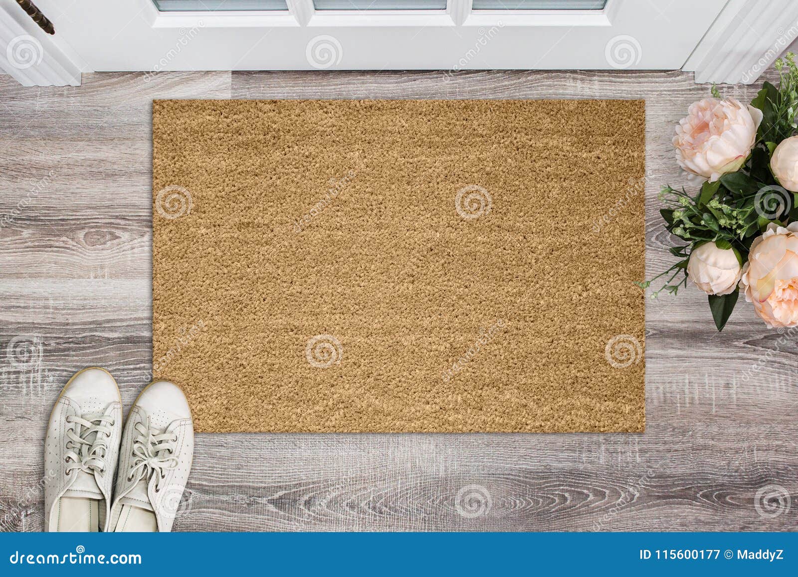 Download Blank Coir Doormat Before The Door In The Hall. Mat On ...