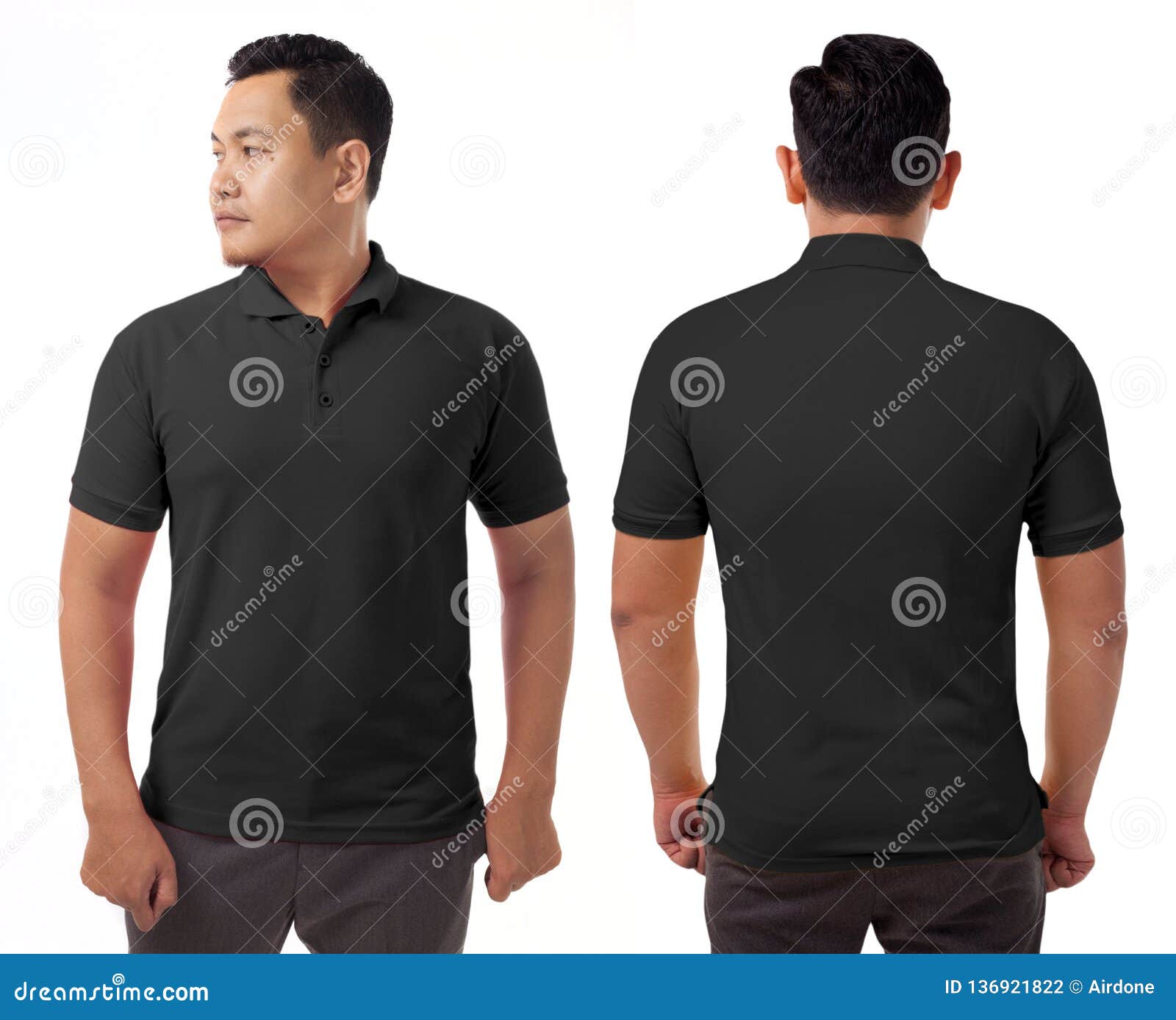 Black Collared Shirt Design Template Stock Photo - Image of copy, blank ...