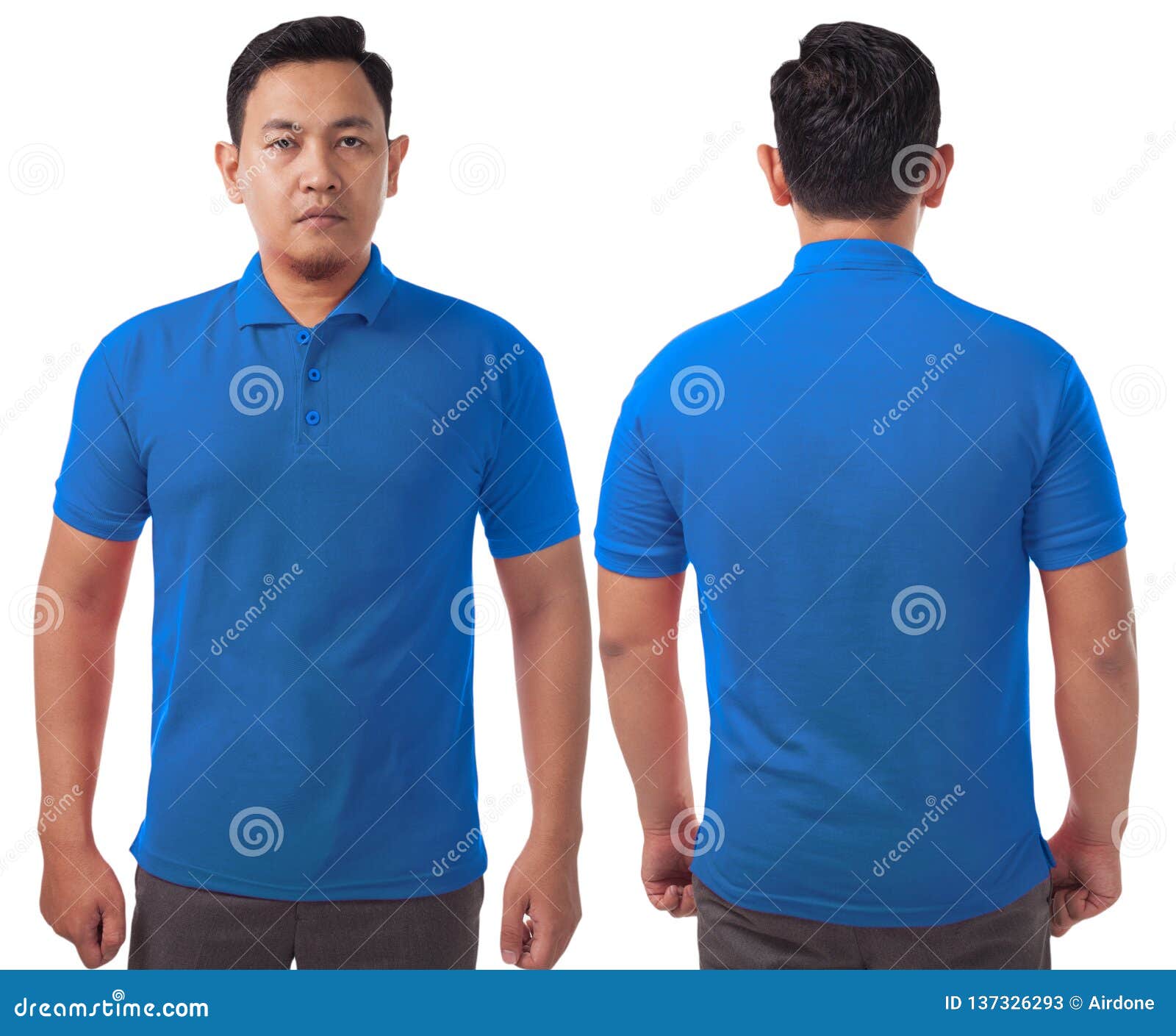 Blue Collared Shirt Design Template Stock Image - Image of clothing ...