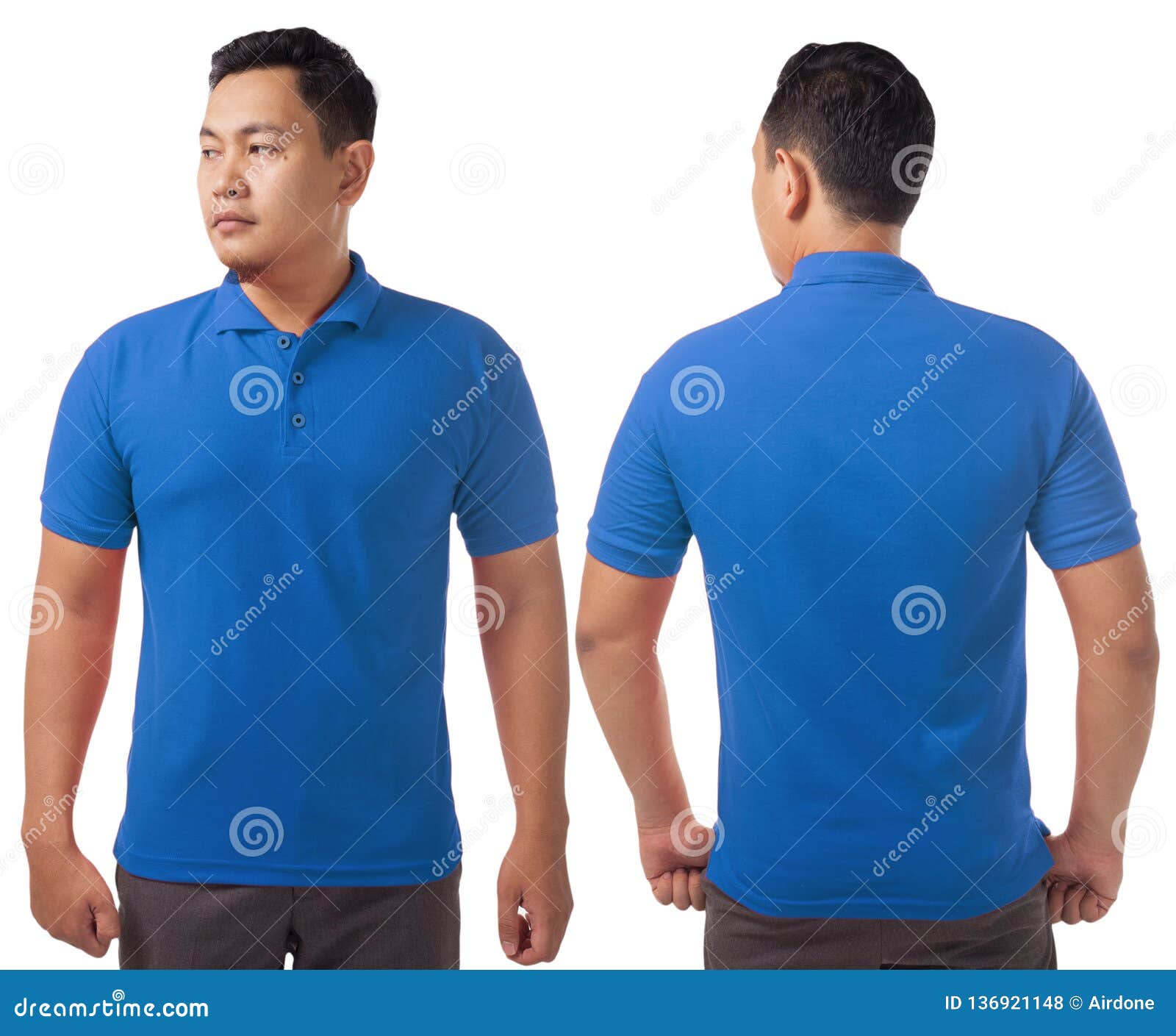 Blue Collared Shirt Design Template Stock Photo - Image of cotton, polo ...