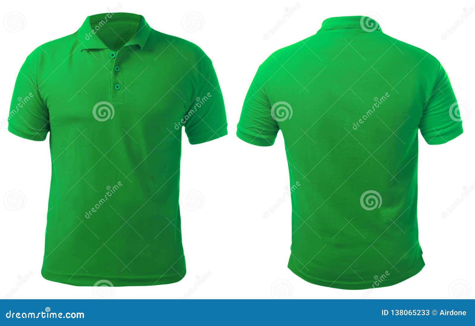 Green Collared Shirt Design Template Stock Image - Image of back ...