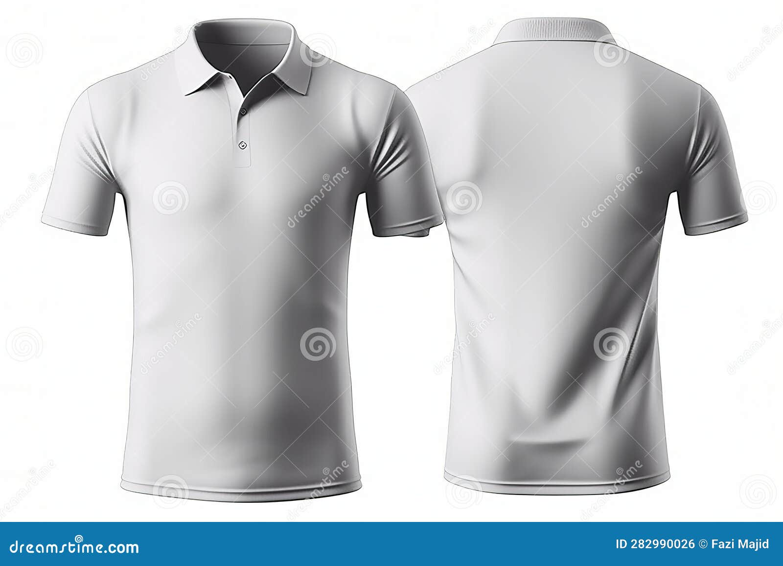 Blank Collared Shirt Mock Up Template, Front and Back View, Isolated on ...