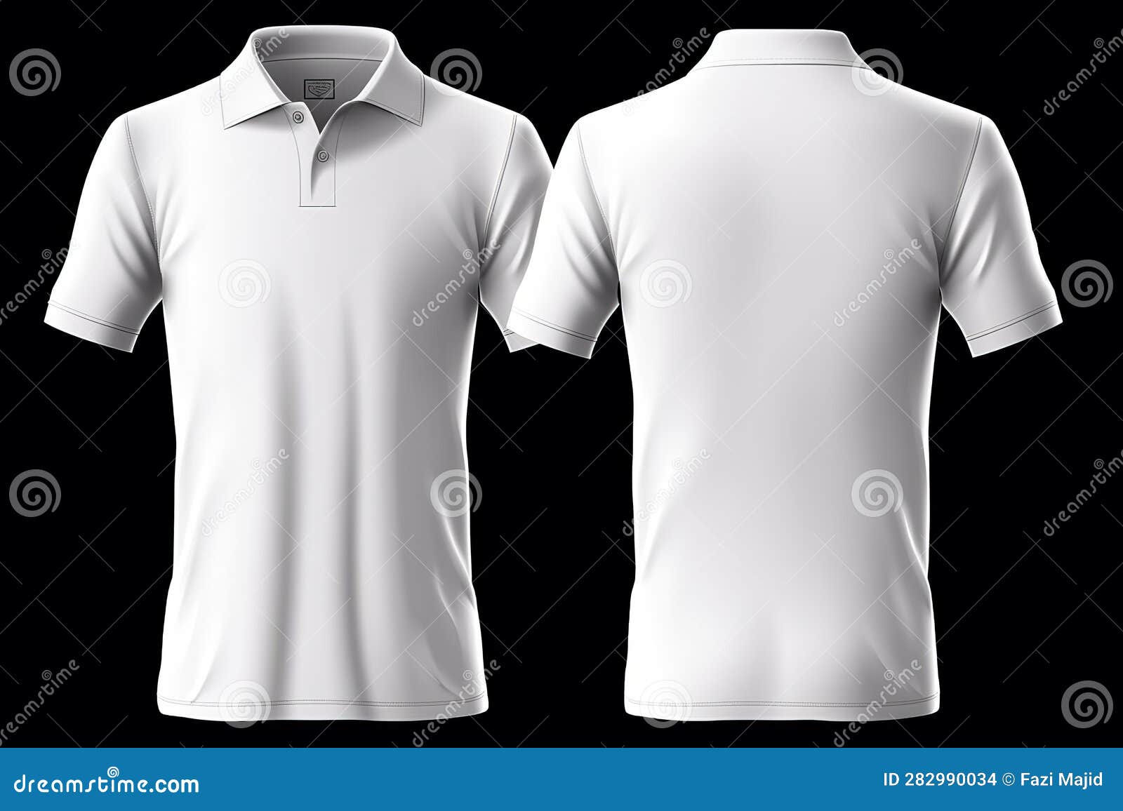 Blank Collared Shirt Mock Up Template, Front and Back View, Isolated on ...