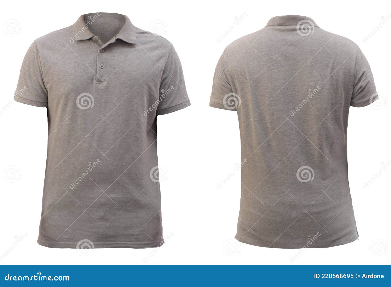 Blank Collared Shirt Mock Up Template, Front and Back View, Plain Grey ...