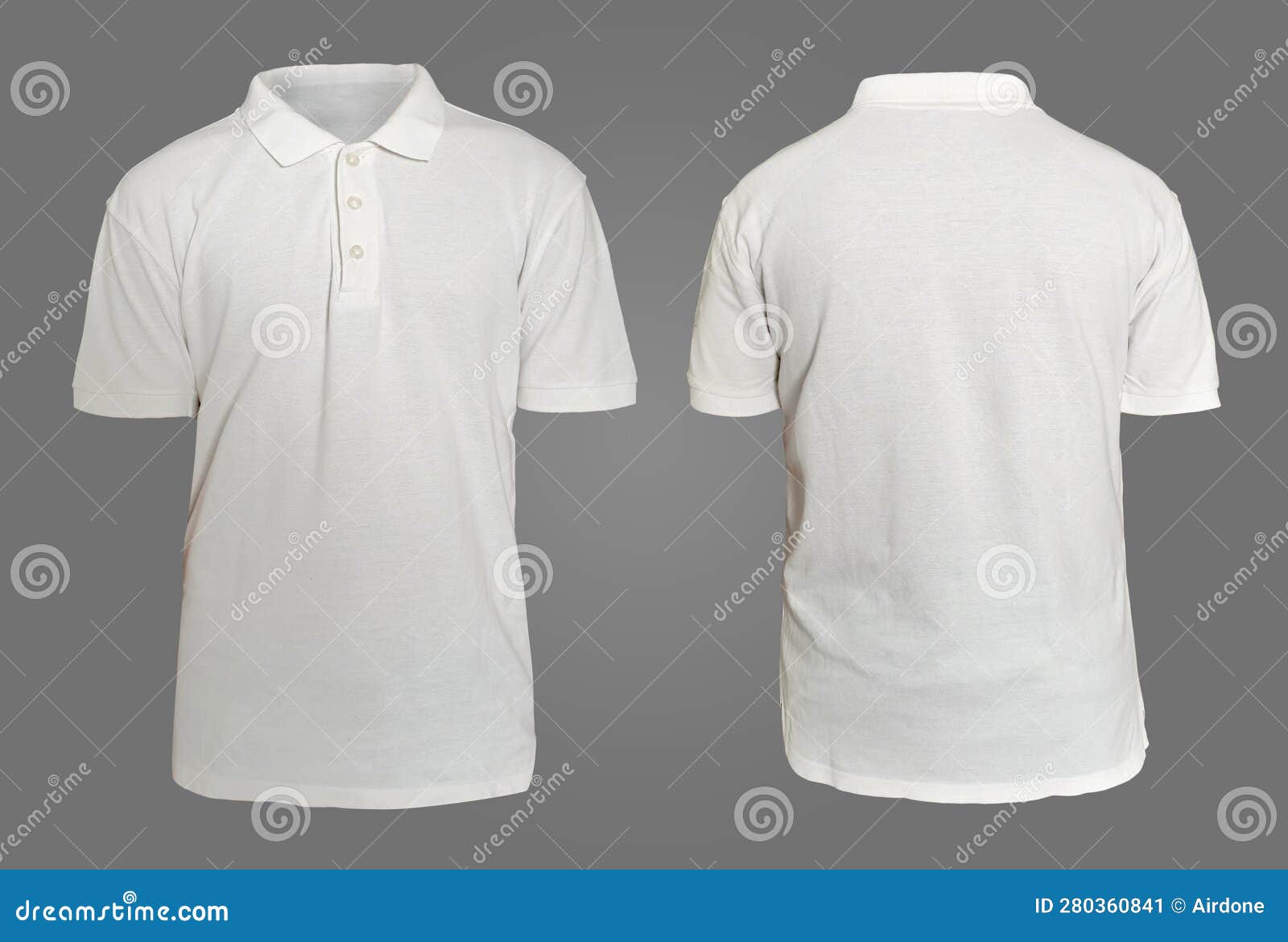 Blank Collared Shirt Mock Up Template, Front and Back View, Plain White ...