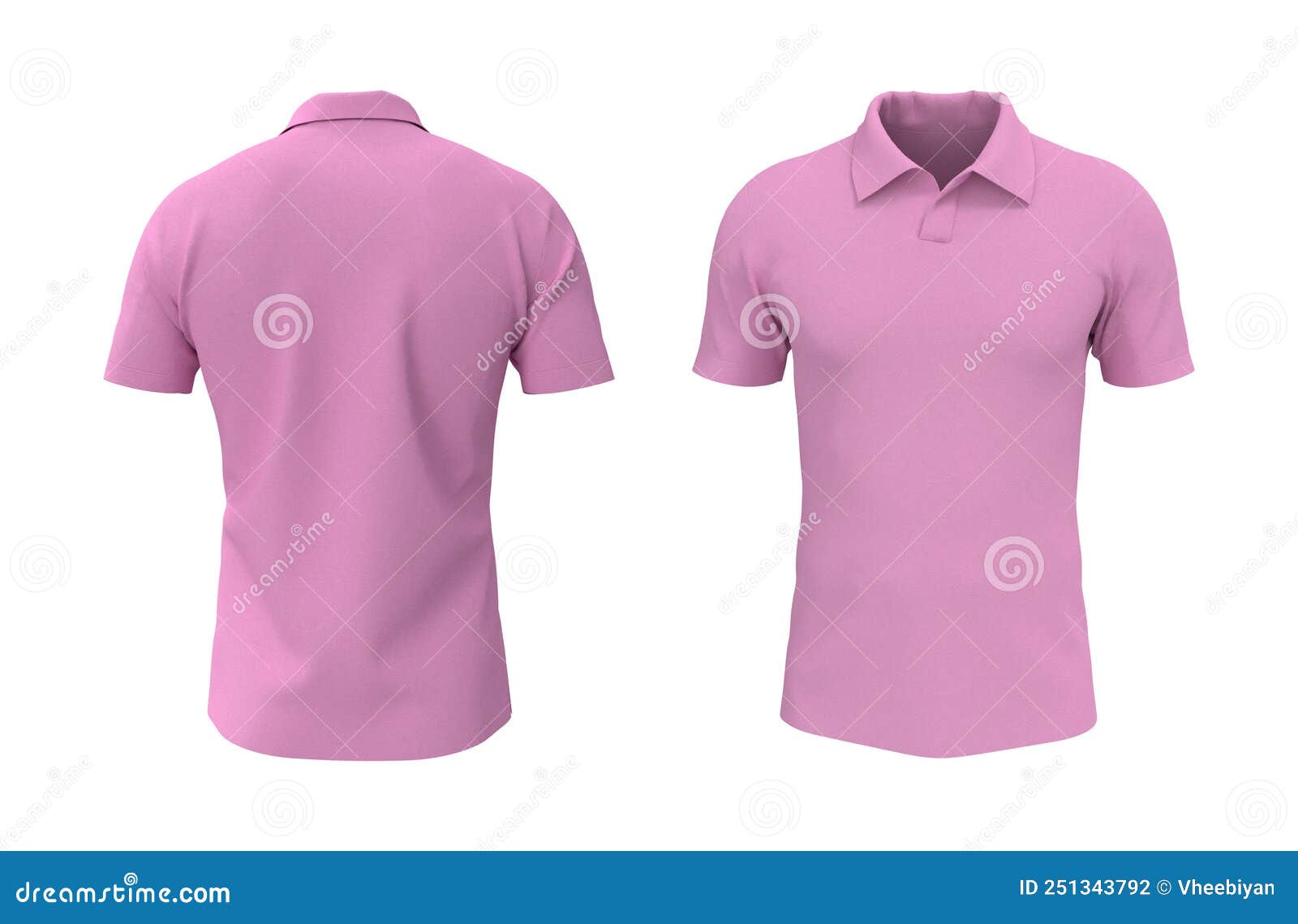 Blank Collared Shirt Mockup, Front, Side and Back Views, Tee Design ...