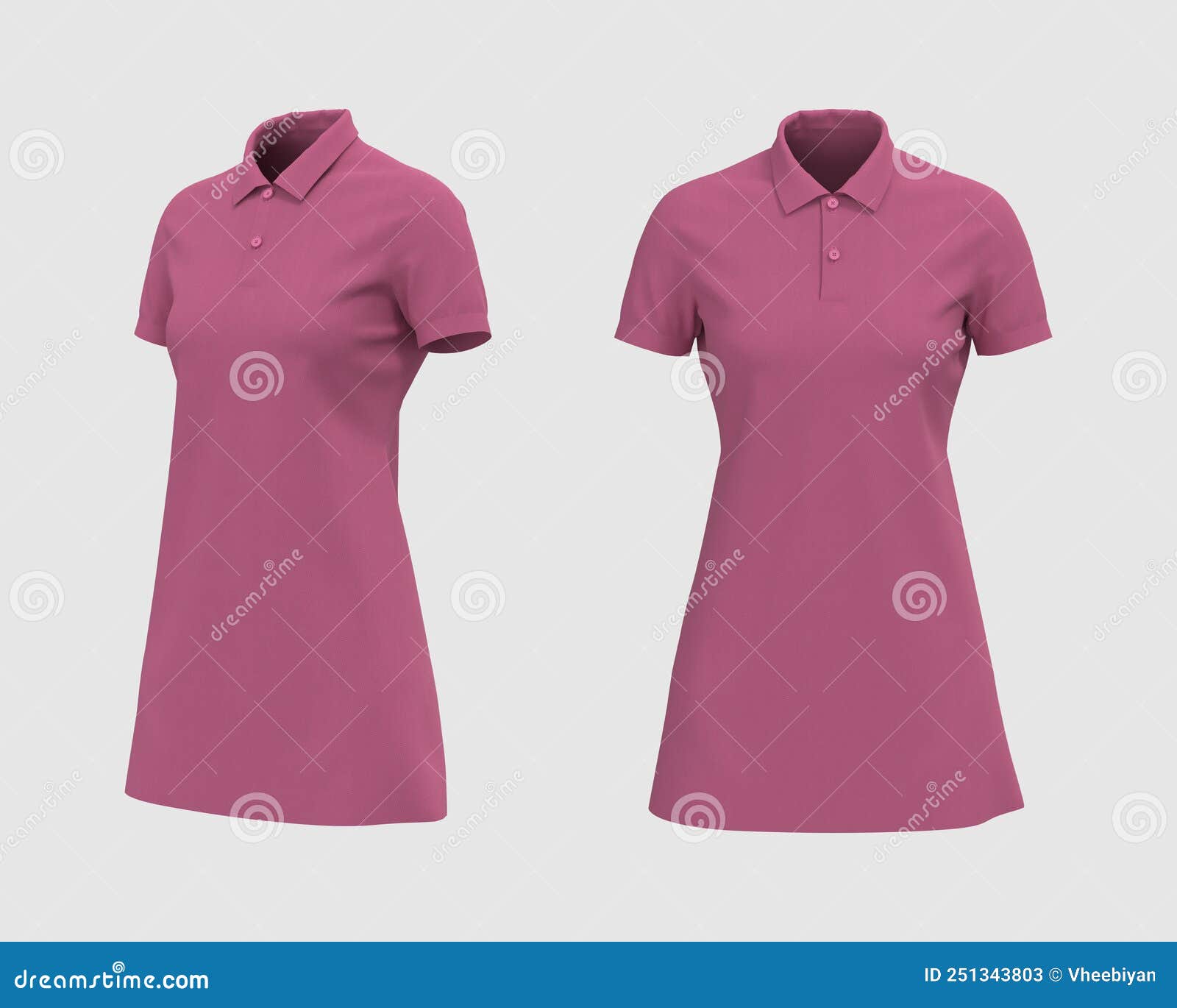 Blank Collared Shirt Mockup, Front and Side Views, Tee Design ...