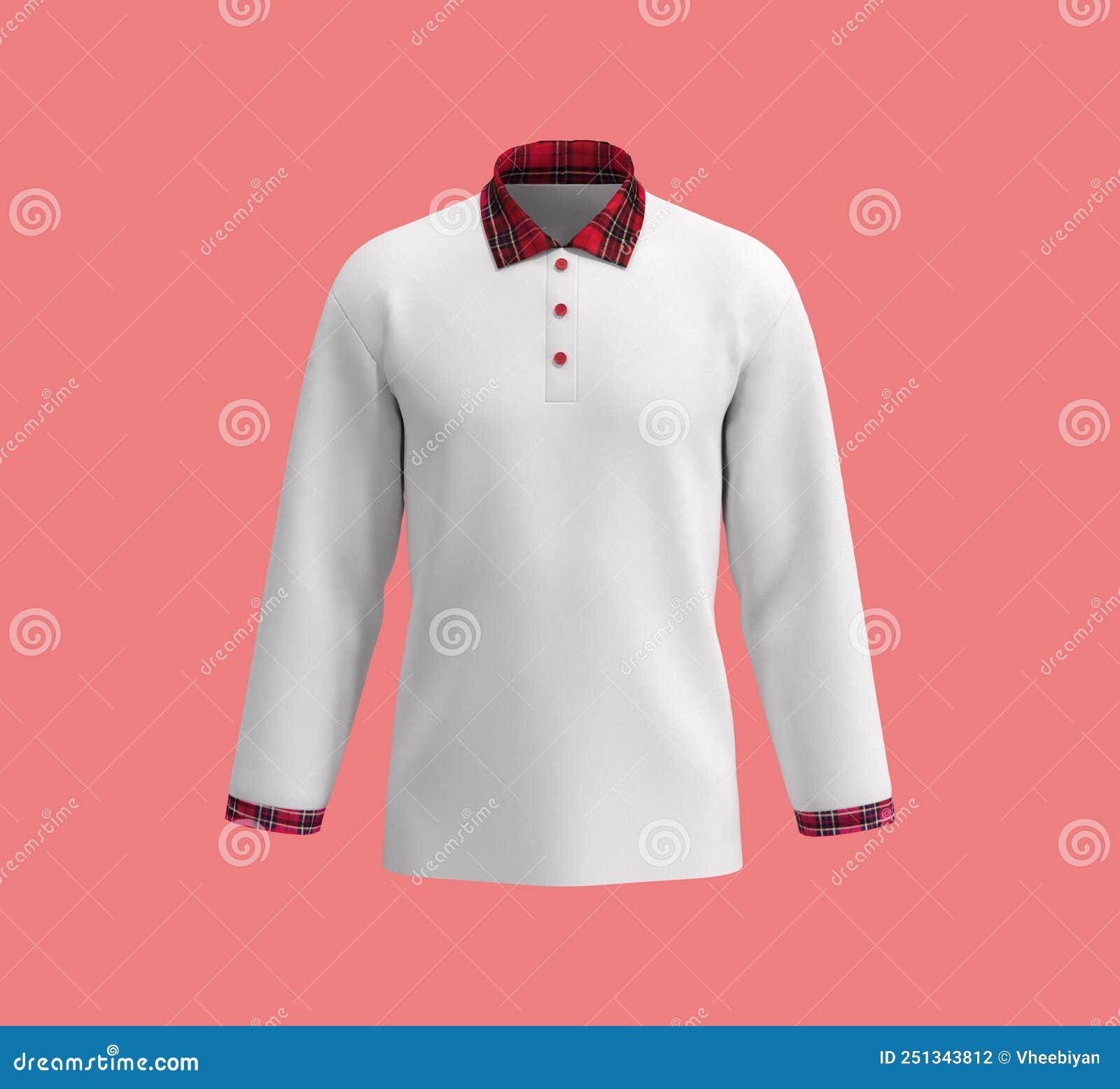 Blank Collared Shirt Mockup, Tee Design Presentation for Print, 3d