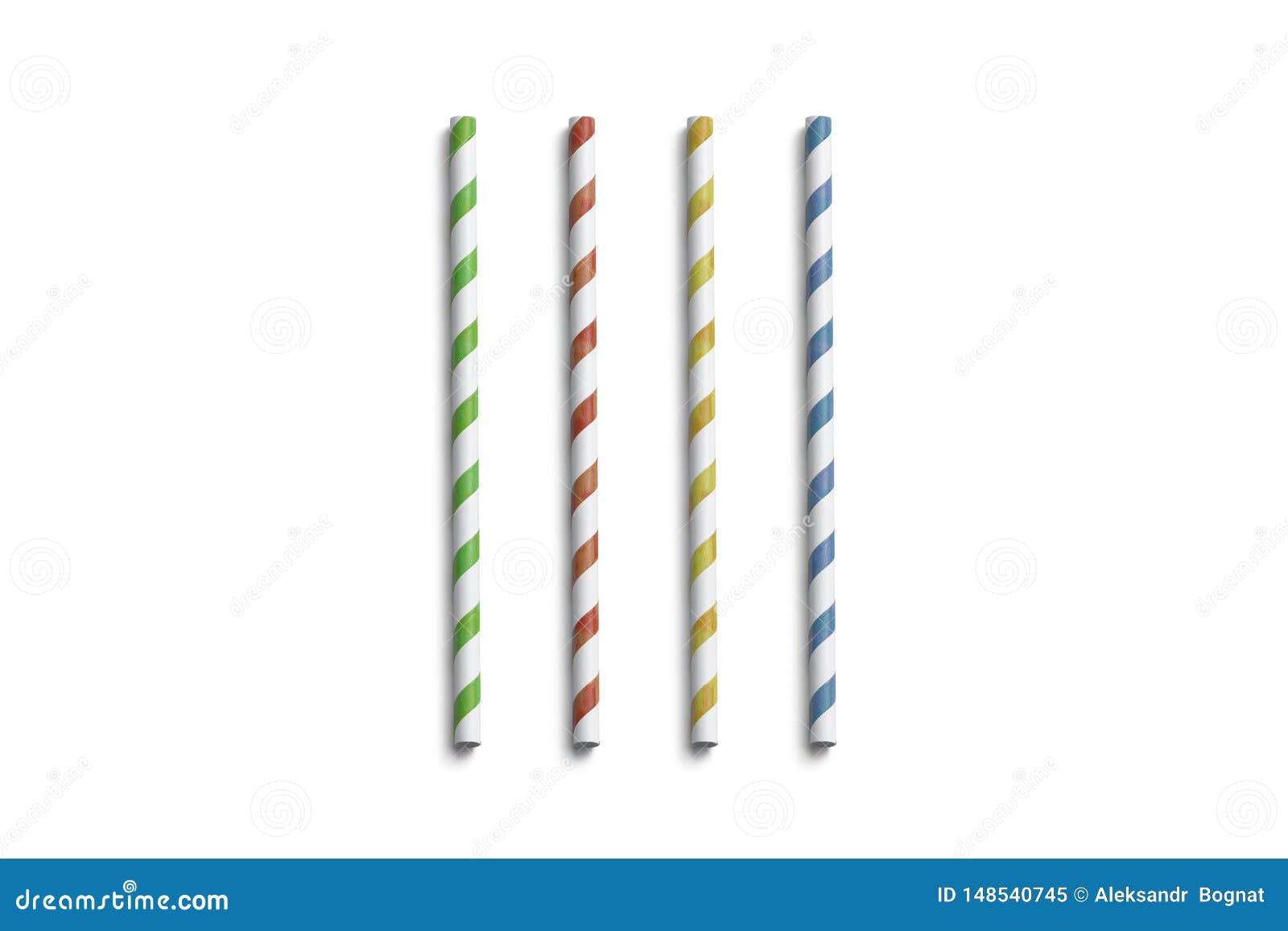 Download Blank Colored Paper Straws Mockup Isolated, Top View Stock Image - Image of party, mokcup: 148540745