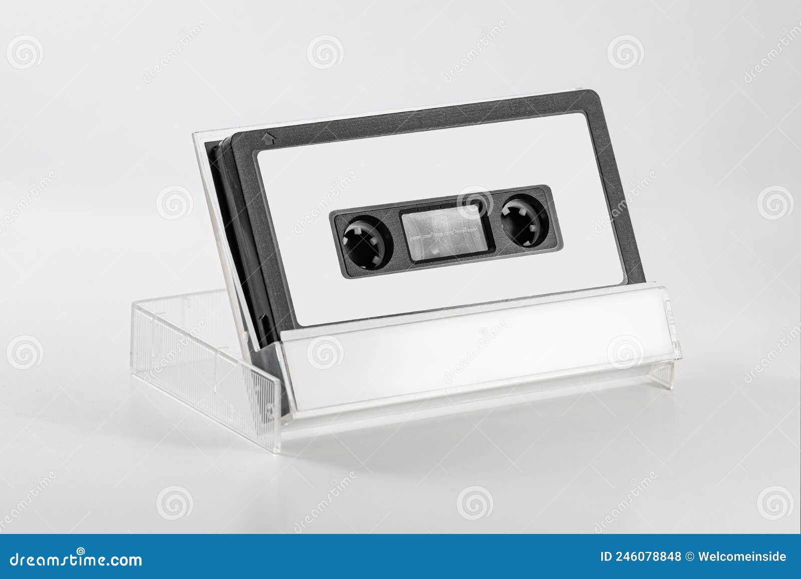 Blank Cassette Tape Box Design Mockup Isolated Profile Side View